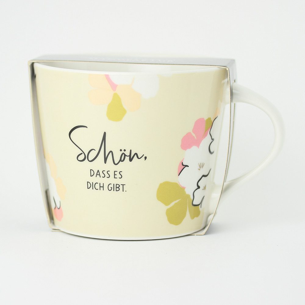 Grafik Werkstatt Tasse Goldtasse, "Schön, dass es Dich gibt", Porzellan, mit Echtgold veredelt