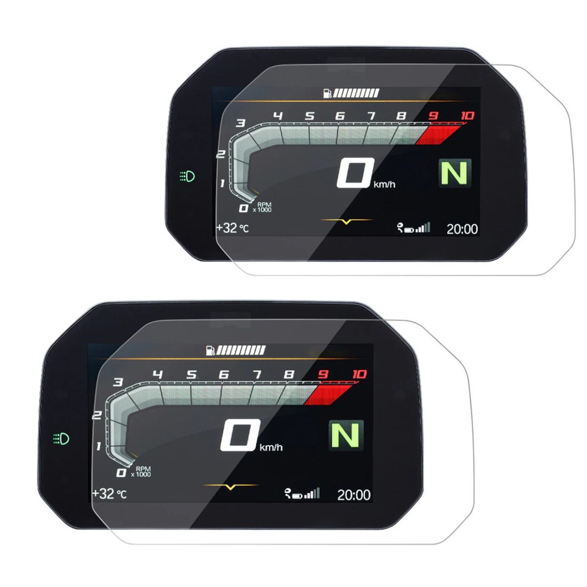 Lumitecs Halter 2x Tacho Display Schutz Folie passend für BMW R 1250 GS 19-23 Schutzfo
