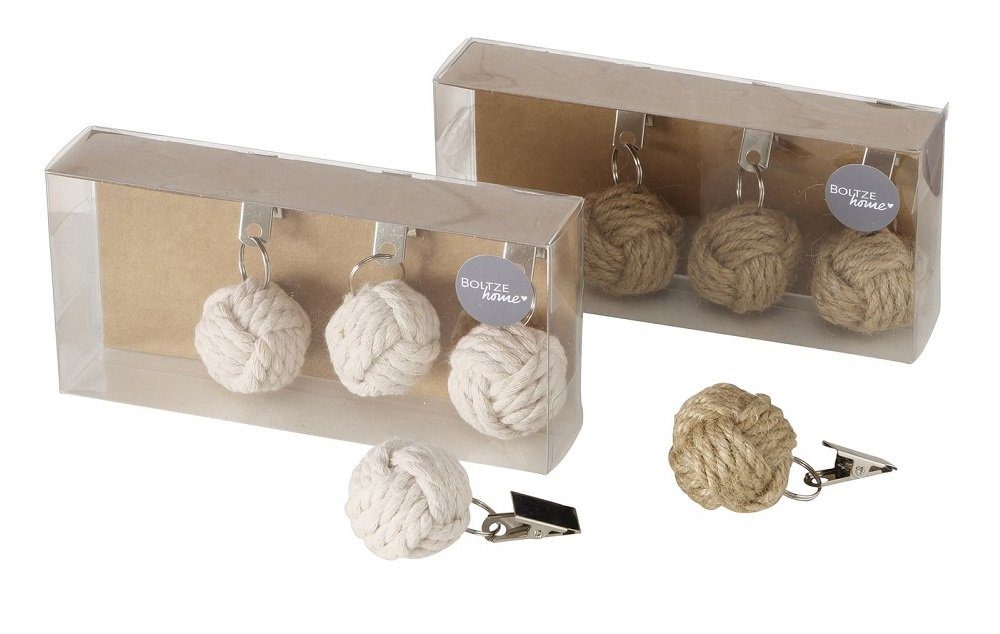 BOLTZE GRUPPE GmbH Tischtuchklammer Tischdeckenbeschwerer Zuber Jute weiß/natur Ø.4,5 cm 4-tlg. Set