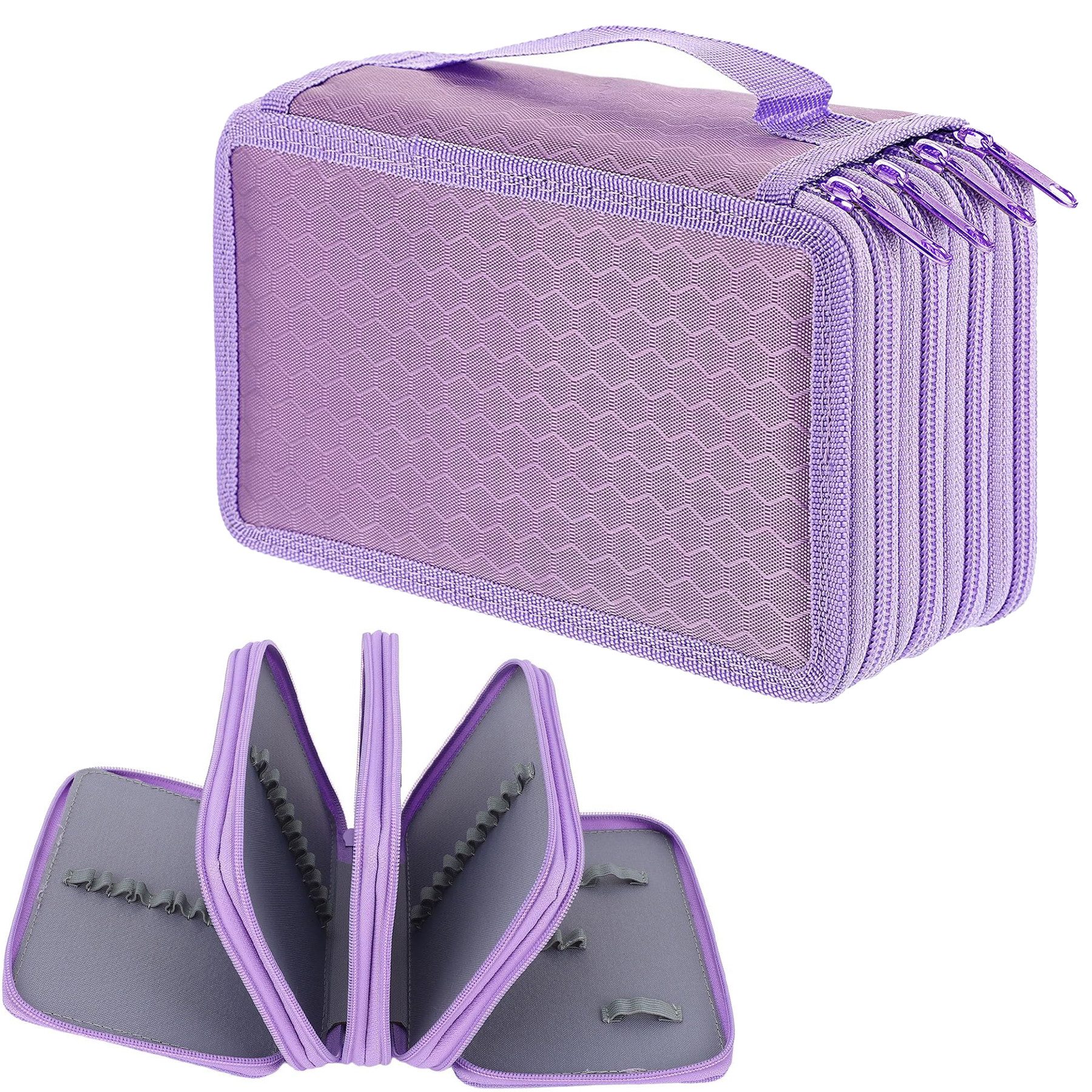 Mutig Federmäppchen Großes Federmäppchen mit 72 Slots, Bleistift-Organizer mit 4 Fächern, (Büromaterial für Teenager–ideal für Reisen Arbeit Malerei und Schule, Stoff-Stifttasche Bleistiftbeutel, Skizzen- und Zeichenbürstenhalter), Federmappe aus Oxford-S