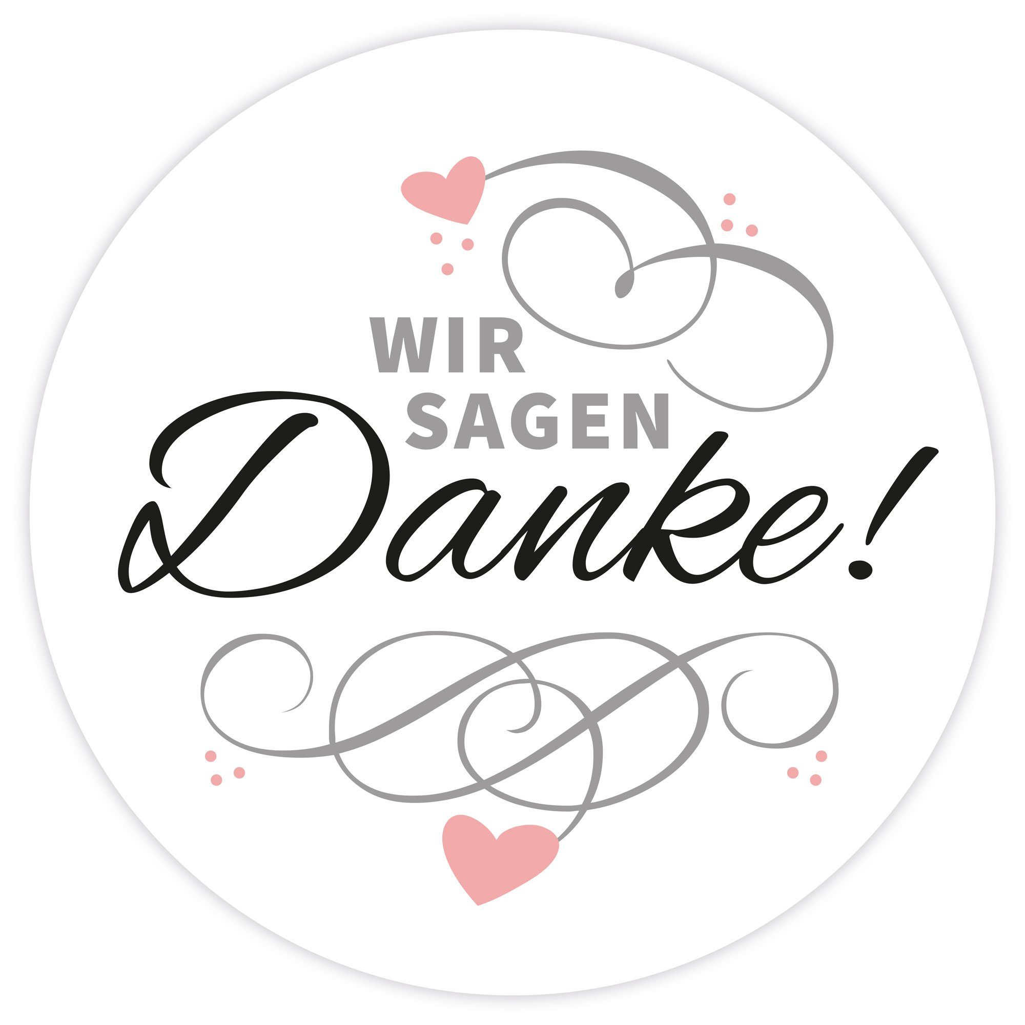 Frau WUNDERVoll Sticker 48 Aufkleber Wir sagen Danke, weiß