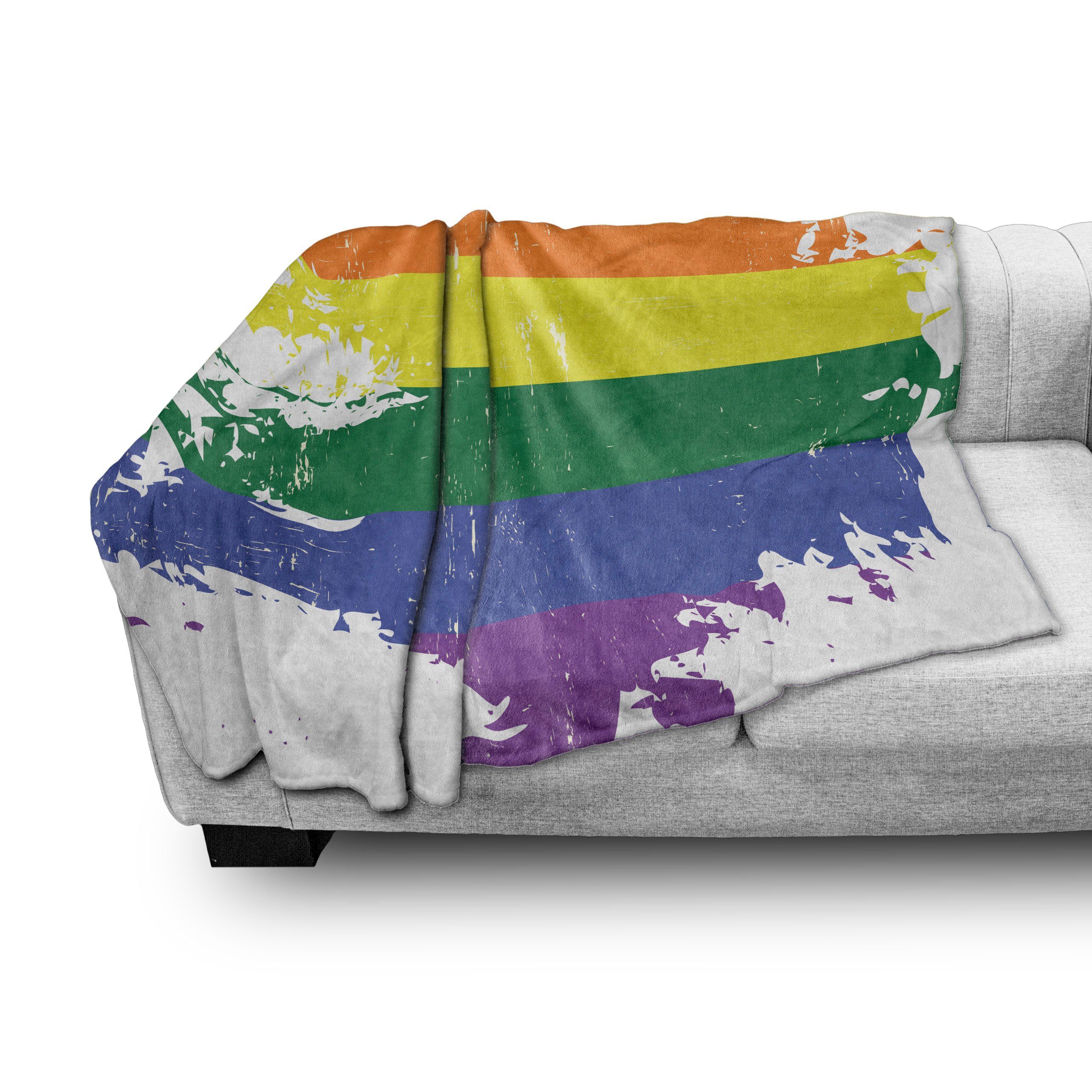 Wohndecke LGBT Gemütlicher und Innen- Flag-Linie für Rainbow den Jahrgang Abakuhaus, Plüsch Außenbereich,