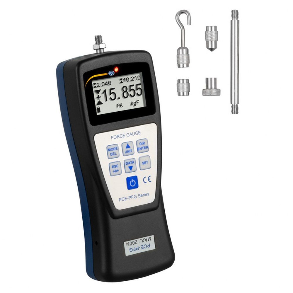 Lasermessgerät Durometer PCE-PFG 20, mit interner S Kraftmesszelle, Grafikdisplay