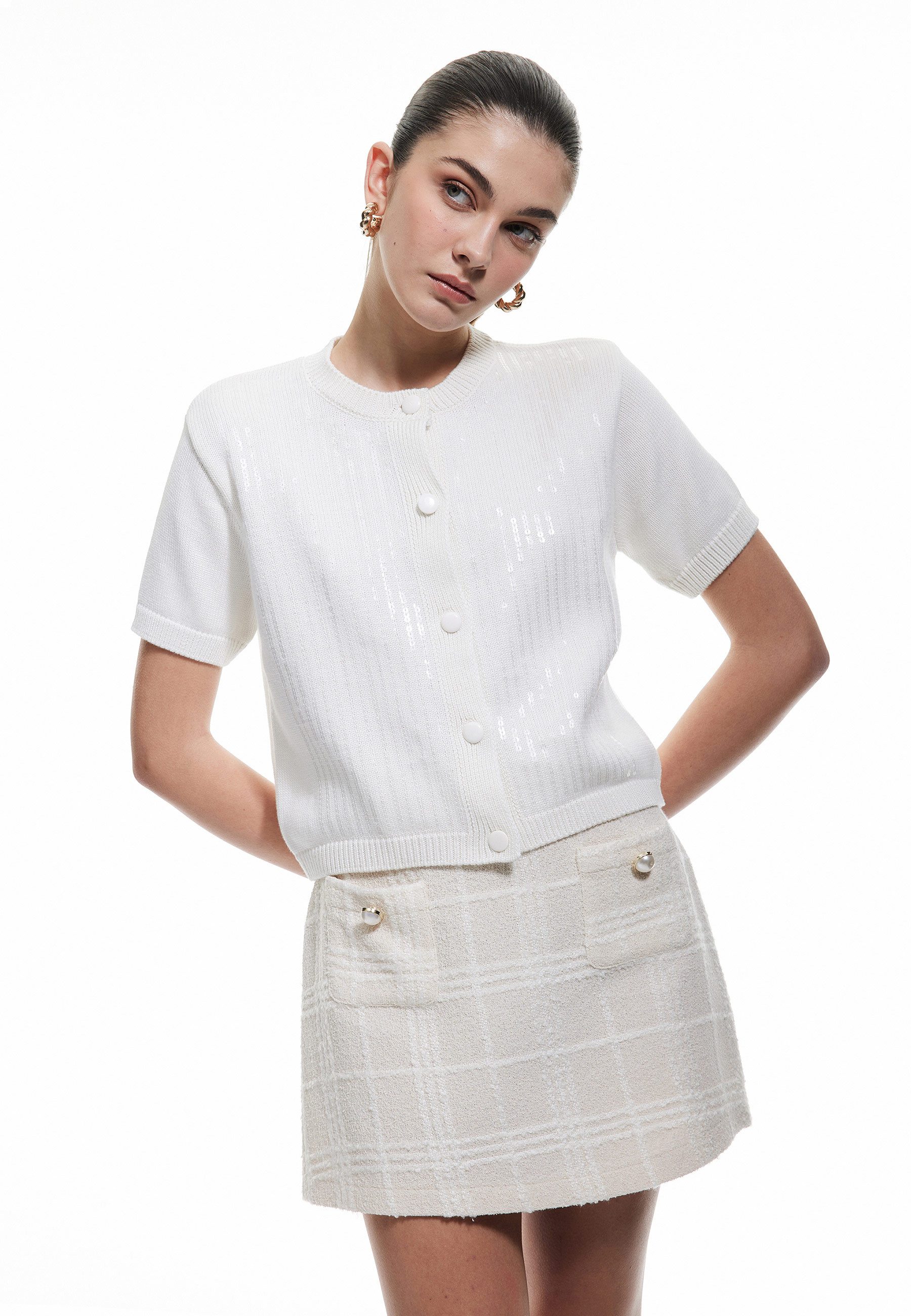 Koton Cardigan Rundhalsausschnitt Boxy Cardigan günstig online kaufen