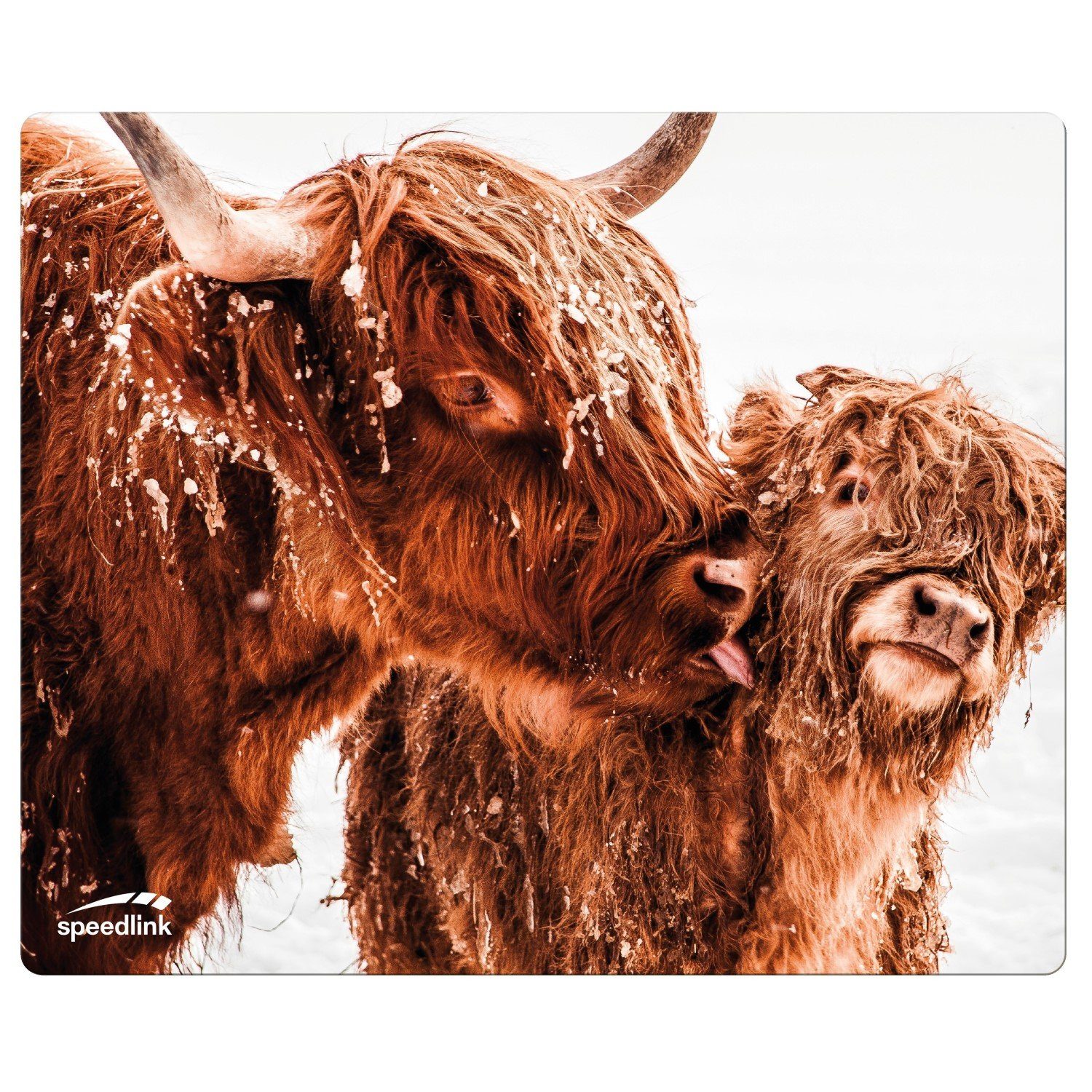 Speedlink Mauspad Mouse-Pad Maus-Pad Motiv Cow dünn 1,5mm, Bild Kuh mit Kalb, Mouse Maus Pad dünn rutschfest Textil-Oberfläche