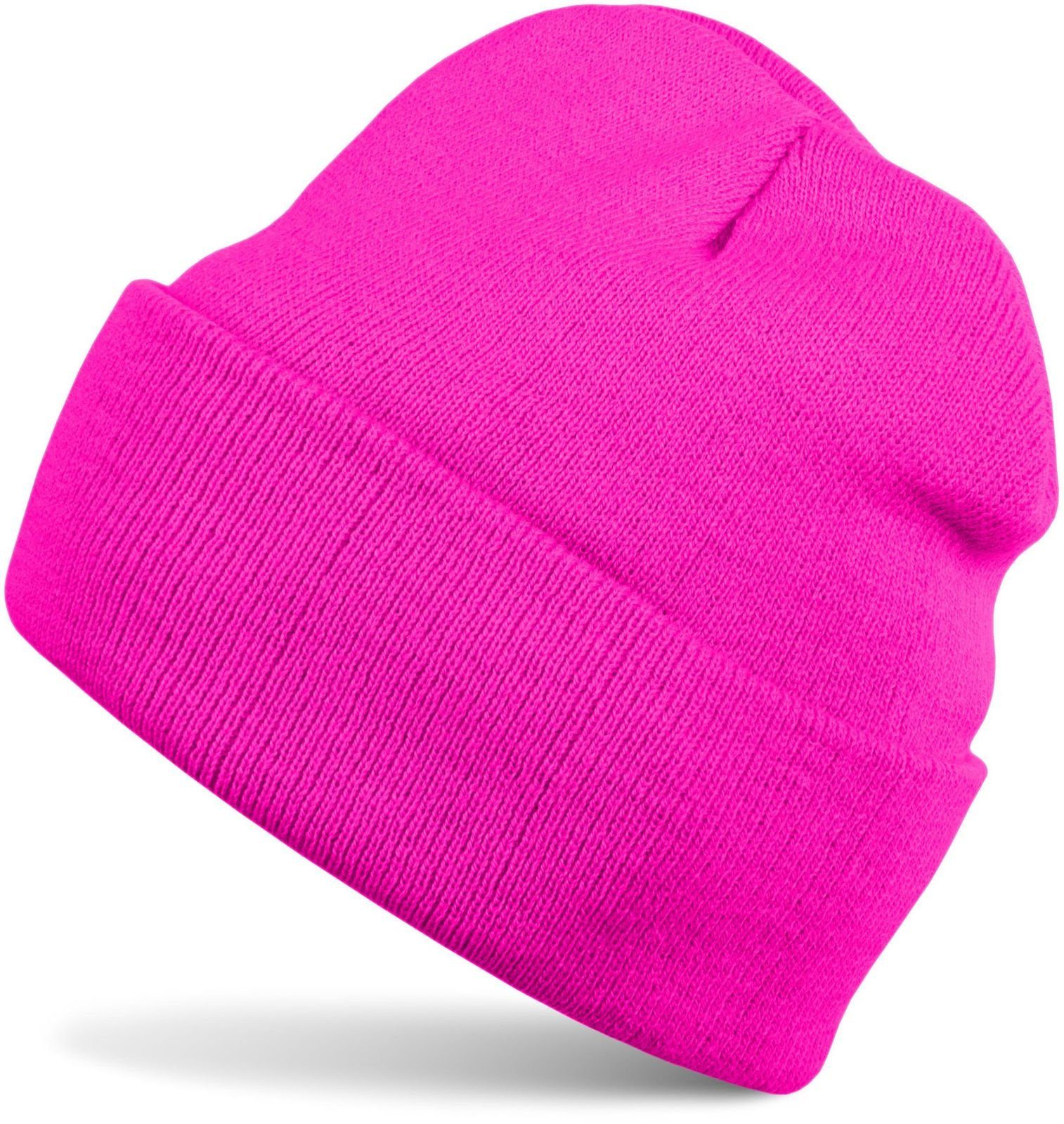 Krempe mit Strickmütze (1-St) Strickmütze Pink Kinder styleBREAKER