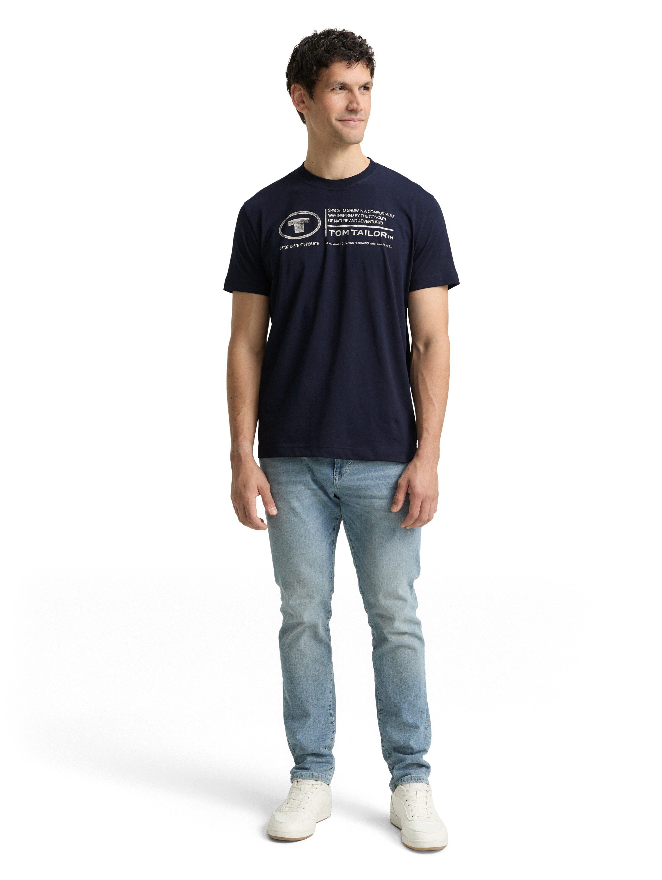 TOM TAILOR Print-Shirt Tom Tailor Herren T-Shirt Frontprint – Bild 2 von 5