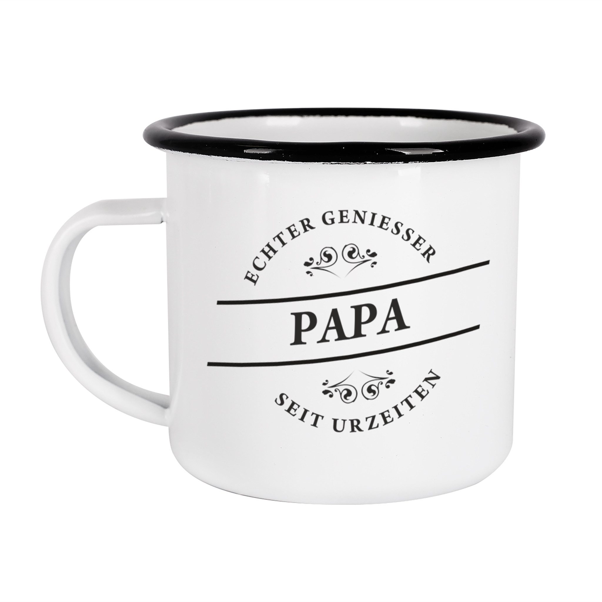Herz & Heim Tasse aus Metall "Echter Geniesser seit Urzeiten" für Papa oder Opa