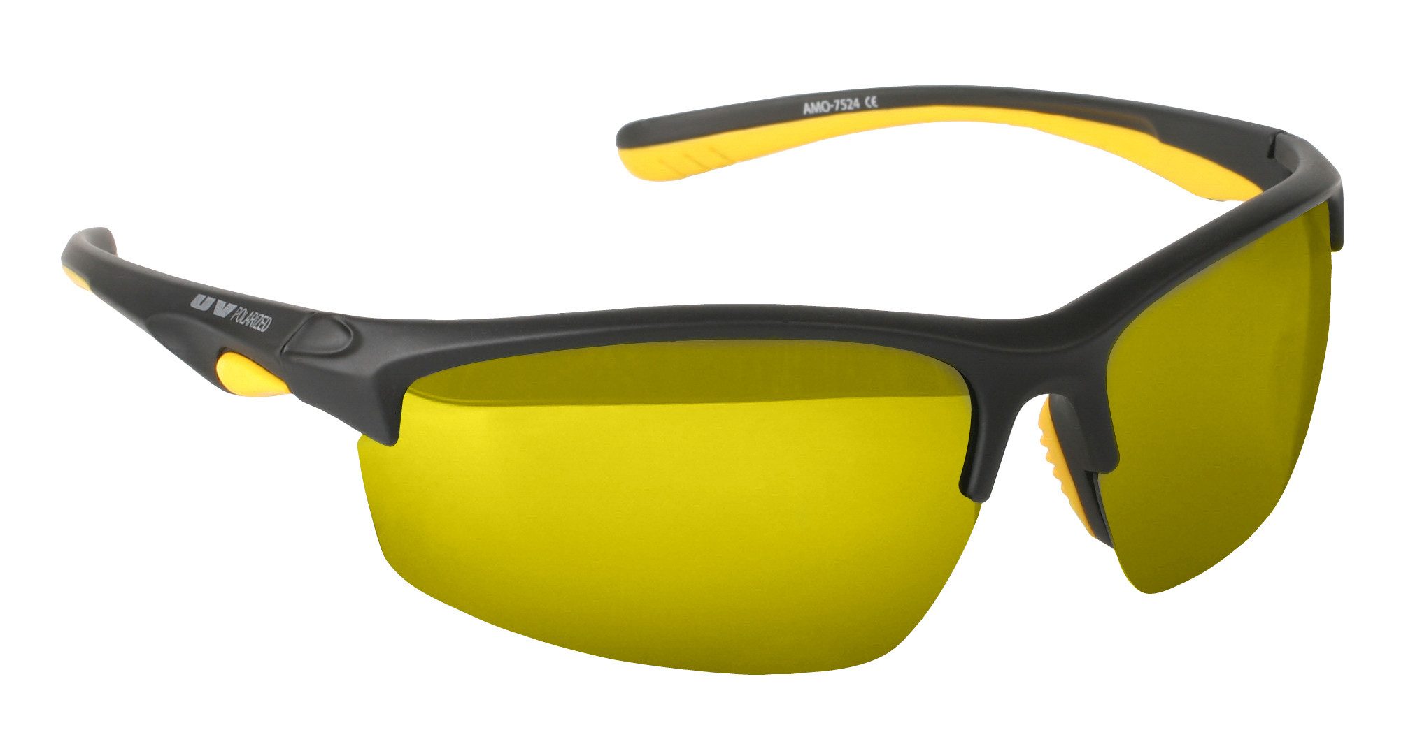 MIKADO Total Fishing Sonnenbrille Sonnenbrille Polarisiert 7524 Gelb mit Spiegeleffekt - Damen Herren Polarisierte Angelbrille, die Lichtreflexionen minimiert