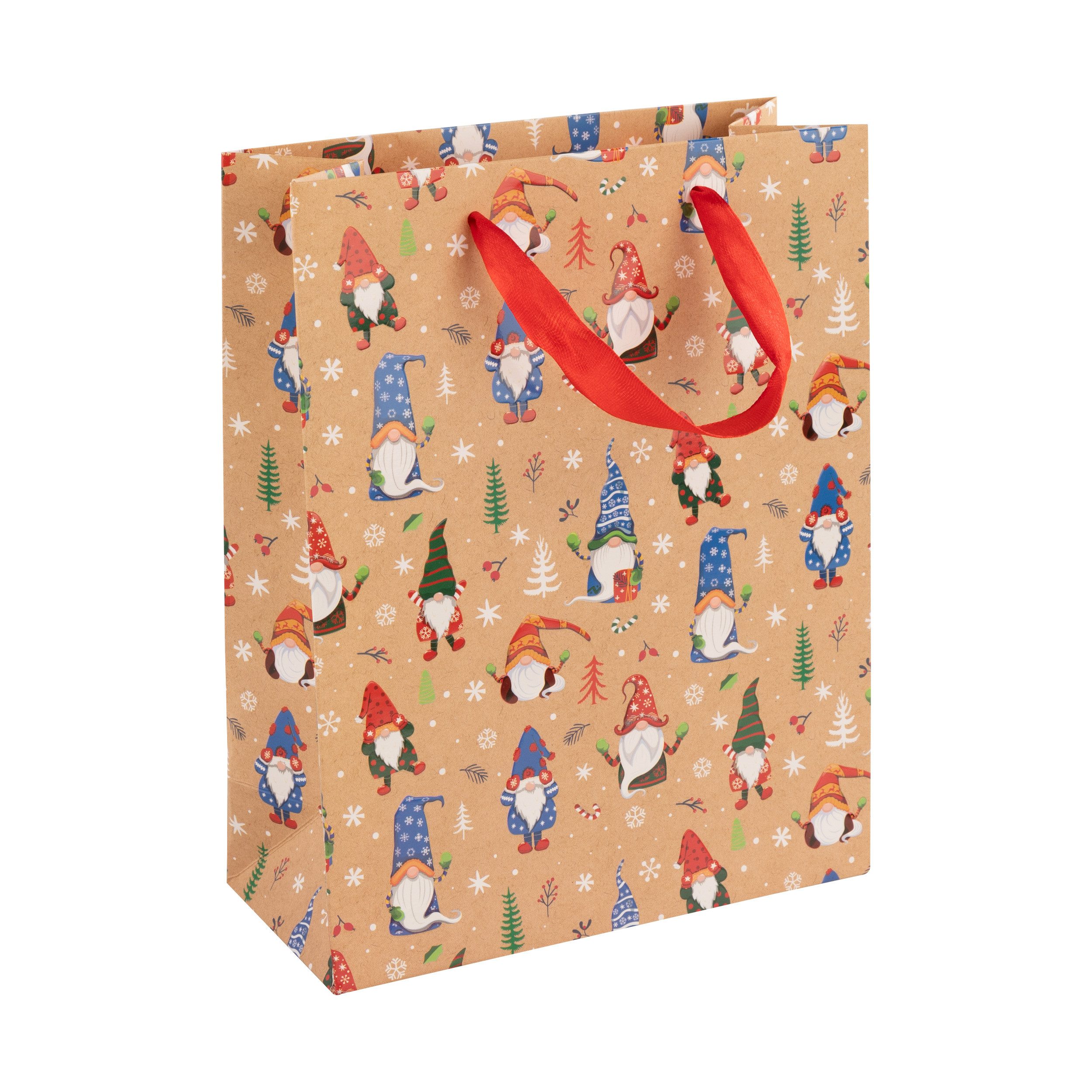 Tragetasche Idena Geschenktasche Weihnachten Wichtel 18x23x8cm 210g/m²