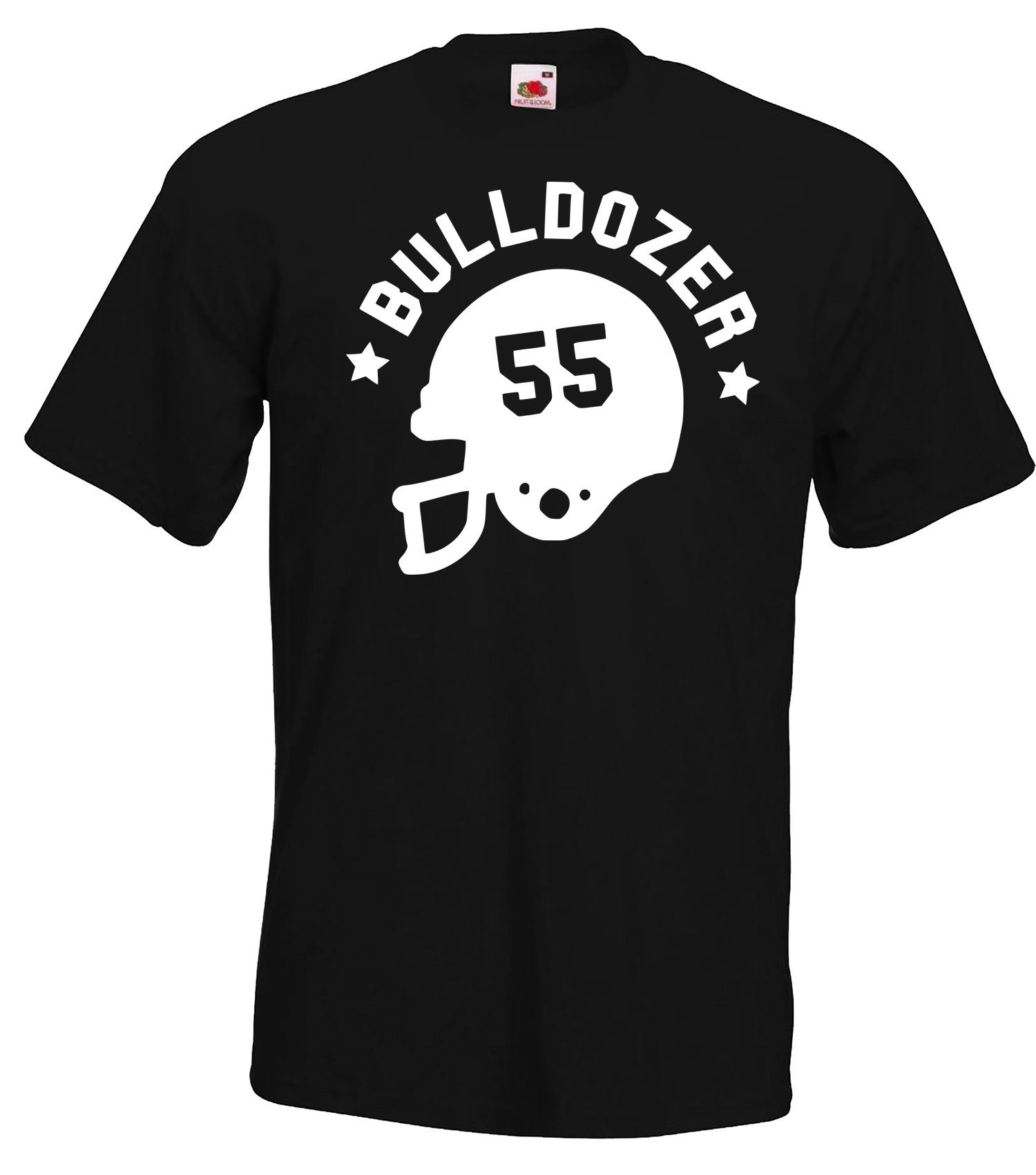 Verkaufsstrategie Youth Designz T-Shirt Bulldozer Shirt trendigem mit Herren Schwarz Frontprint