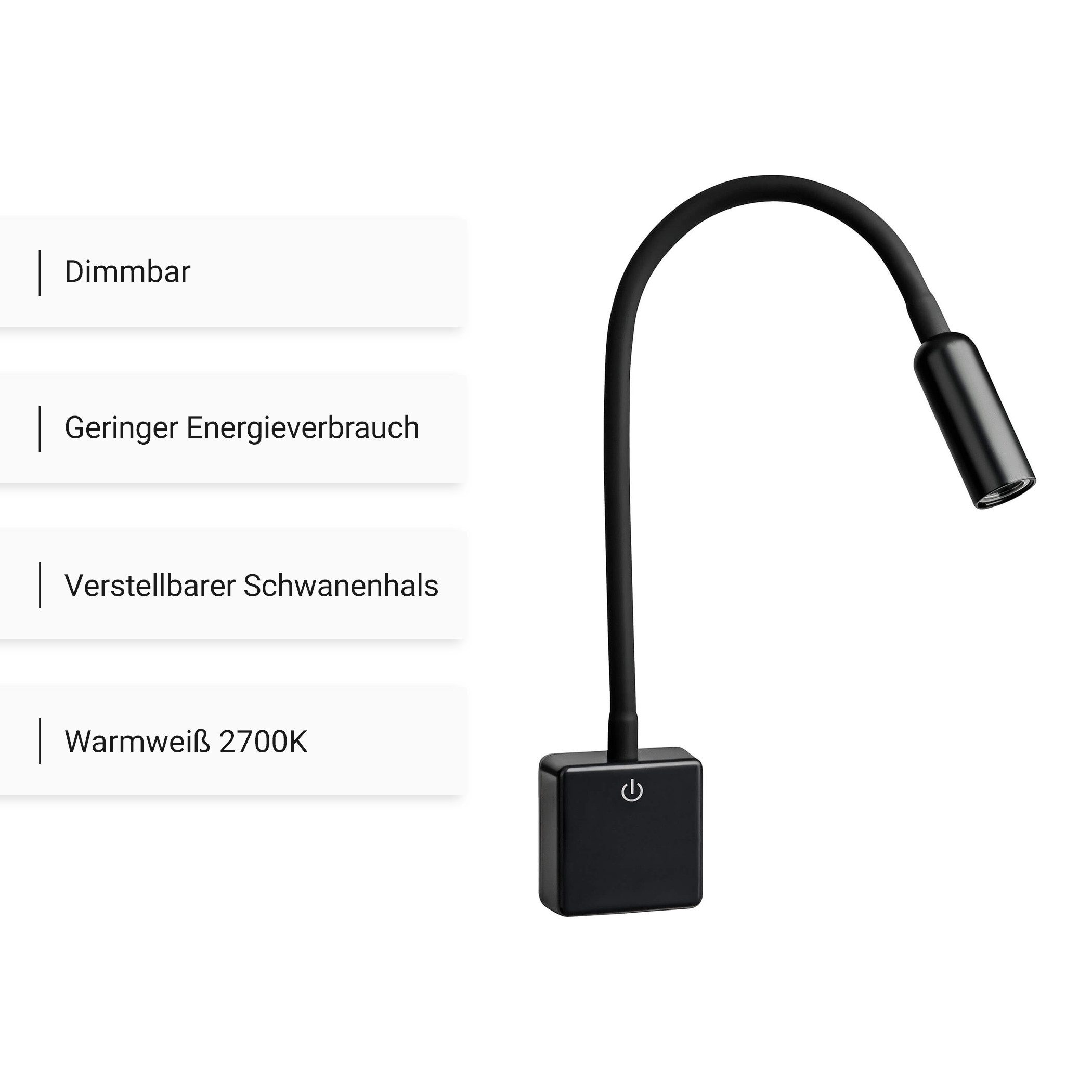 SEBSON LED Steckdosenleuchte LED Steckdosenlampe dimmbar und flexibel - 4W 230lm neutralweiß, LED fest integriert, neutralweiß
