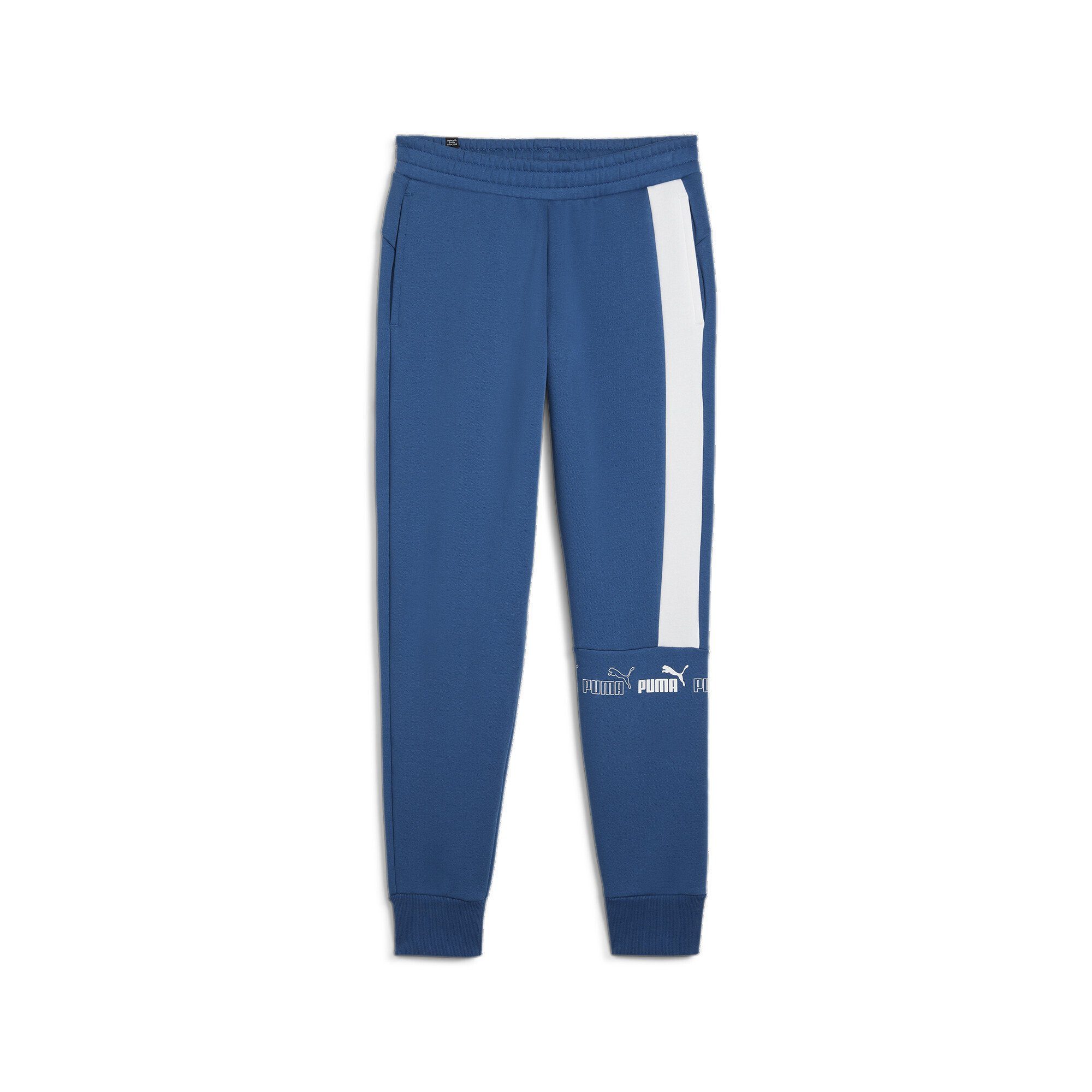 PUMA Sporthose Around the Block Fleece-Hose Herren Lake Blue White