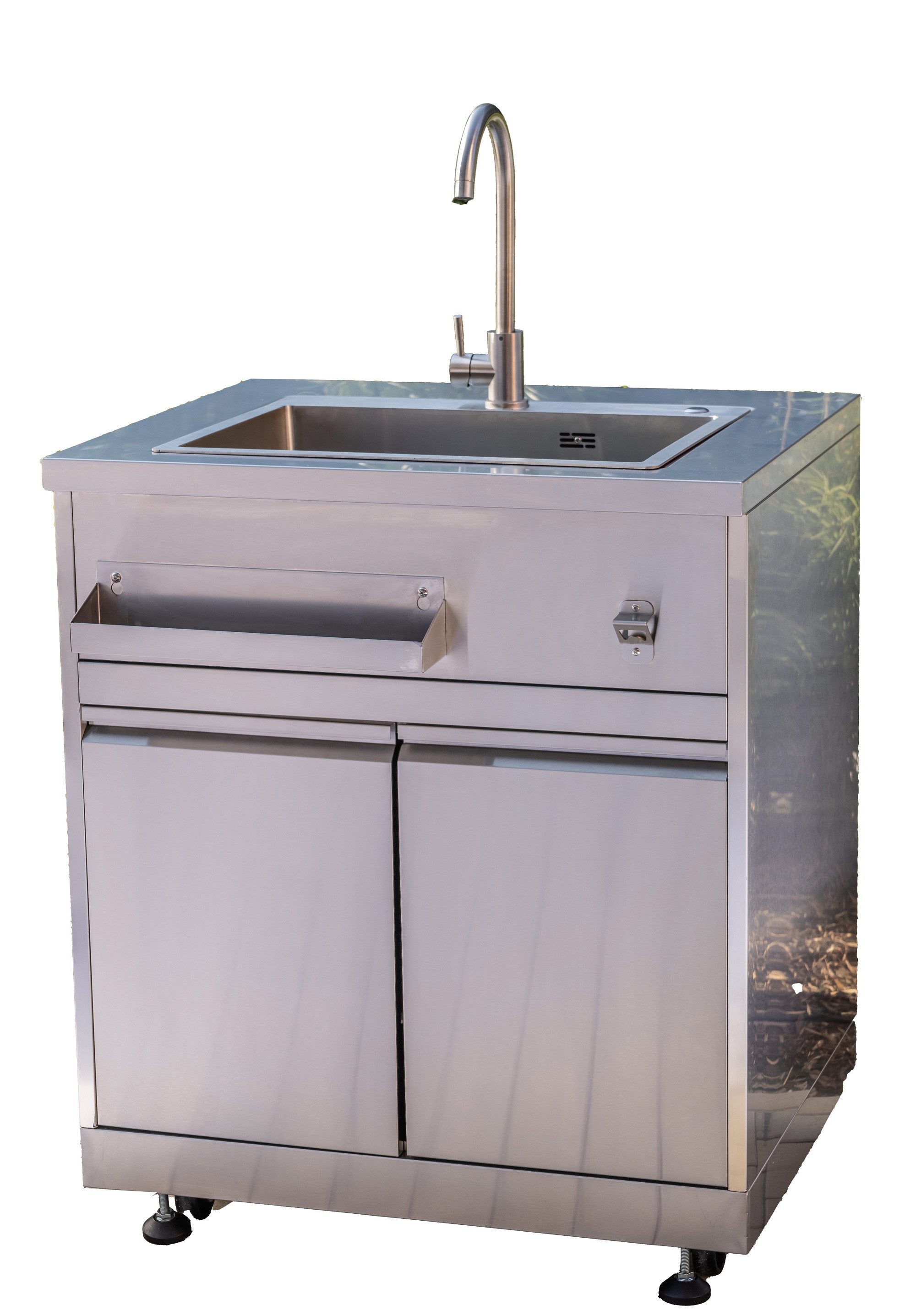 ONDIS24 Edelstahlspüle Edelstahlspüle mit Unterschrank für Outdoorküche, 81,3/66 cm
