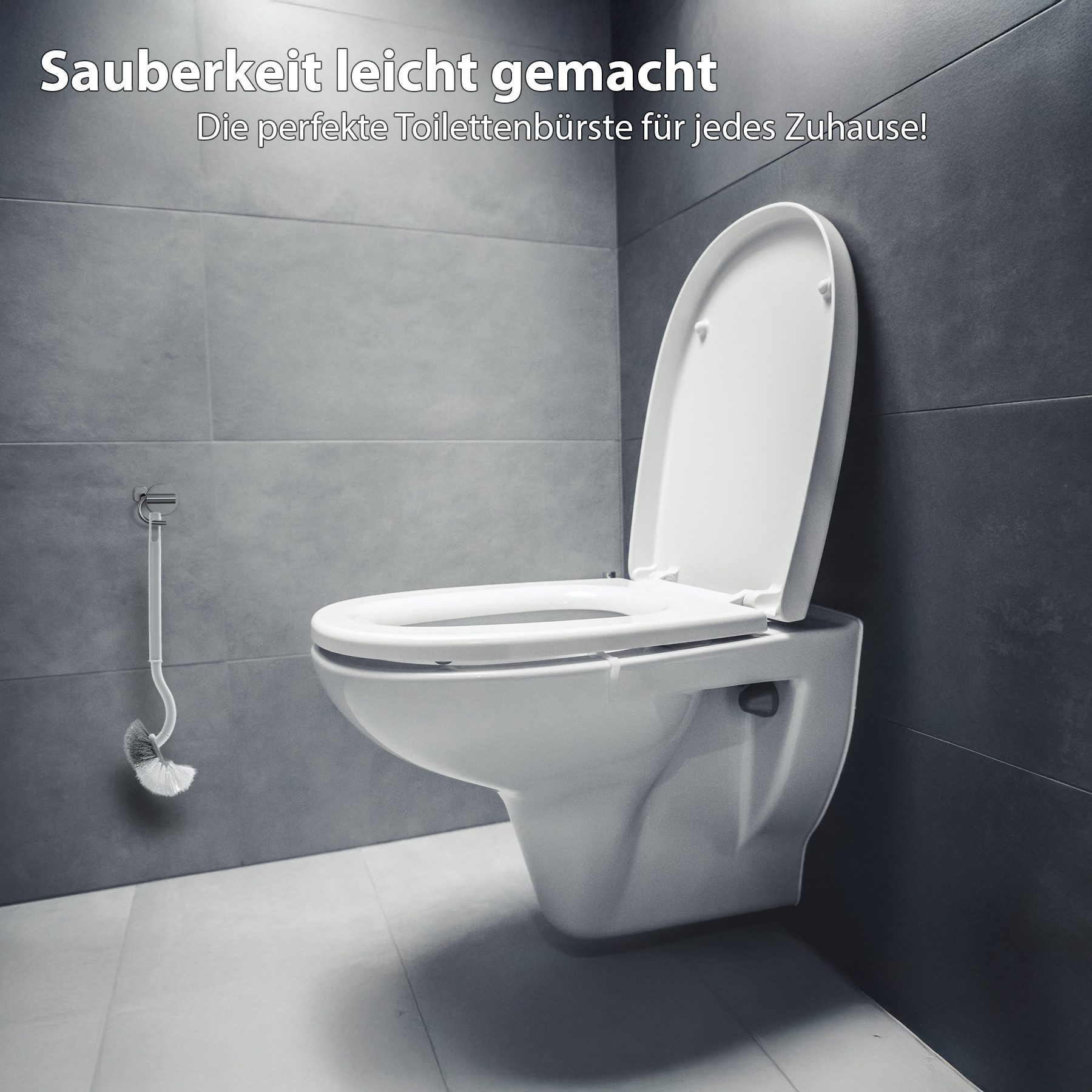 BigDean Reinigungsbürsten-Set 4 Stück Klobürste mit Randreiniger weiß Toilettenbürste, ., (Set, 4-tlg., Klobürsten), Effektiv, langlebig, Vielseitig Einsetzbar – Bild 5 von 5