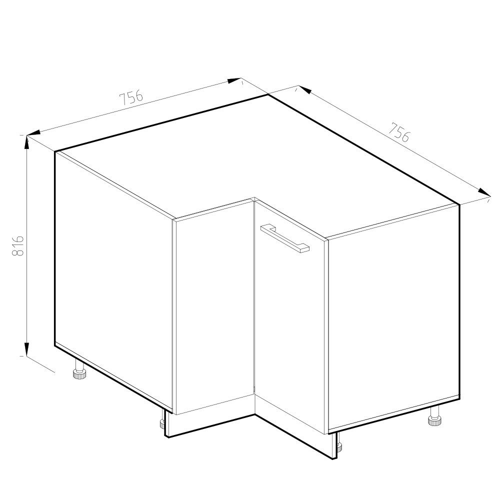 Vicco Eckunterschrank R-Line, Weiß Landhaus/Weiß, 75.6 günstig online kaufen