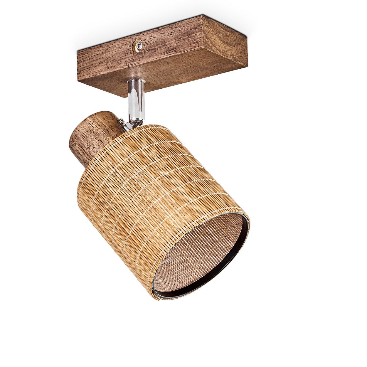 hofstein Deckenleuchte Deckenlampe aus Holz/Metall/Bambus in günstig online kaufen
