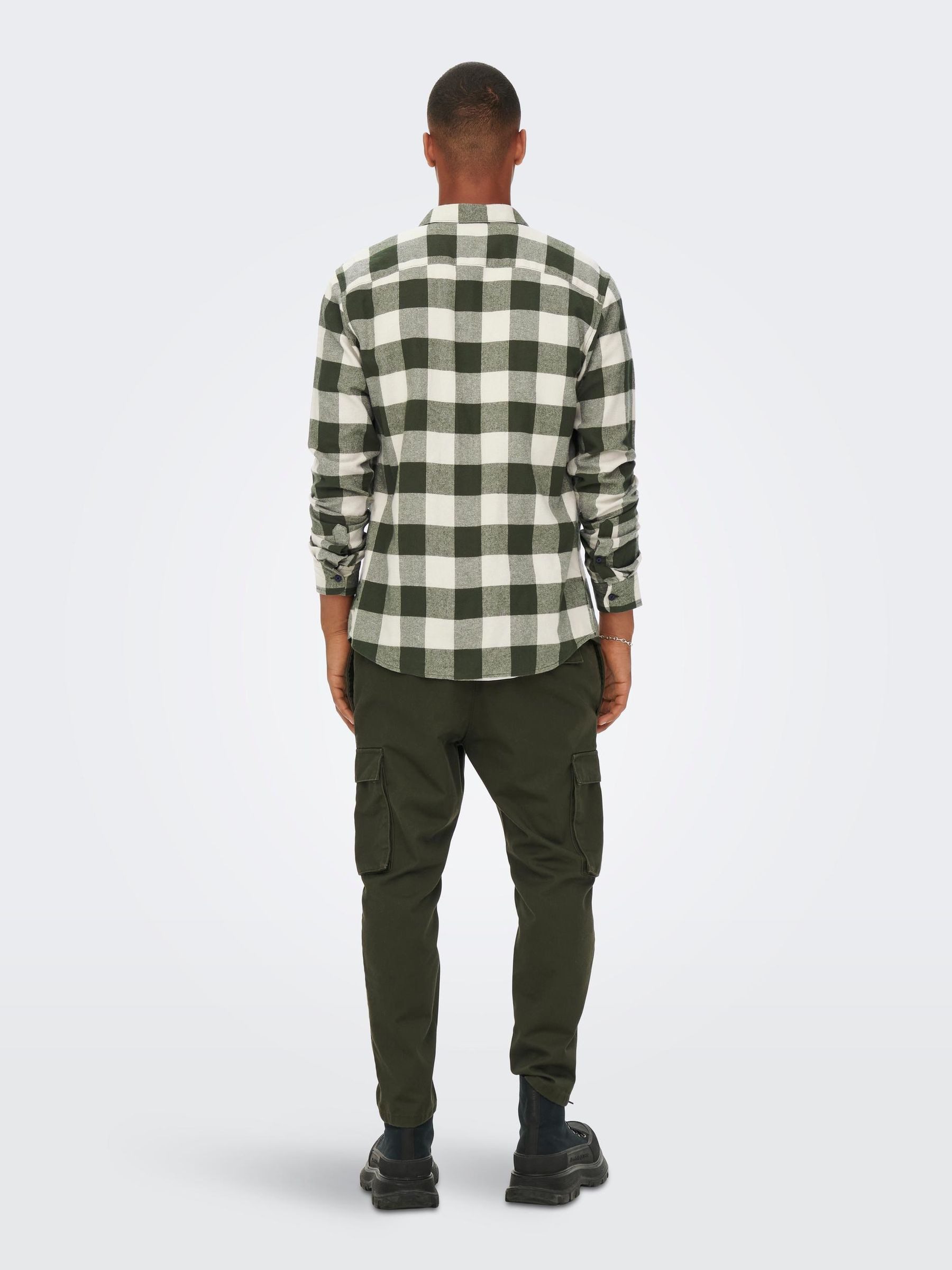 ONLY & SONS Langarmhemd Freizeit Karohemd Holzfäller Kariertes Flanellhemd (1-tlg) ONSGUDMUND LS CHECKED SHIRT NOOS