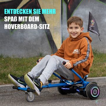 EVERCROSS TECH Balance Scooter Kart 6,5“ Hoverboard mit Sitz, EV2+ Hoverkart, bis zu 10-15 km, mit APP, Bluetooth, Geschenke für Kinder