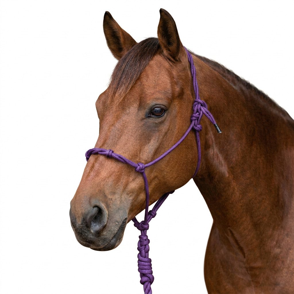 Pferdelinis Knotenhalfter Pferd, Trainingshalfter aus stabilem Seil, verstellbar, geflochtene Rope Halfer, Polyesterseil