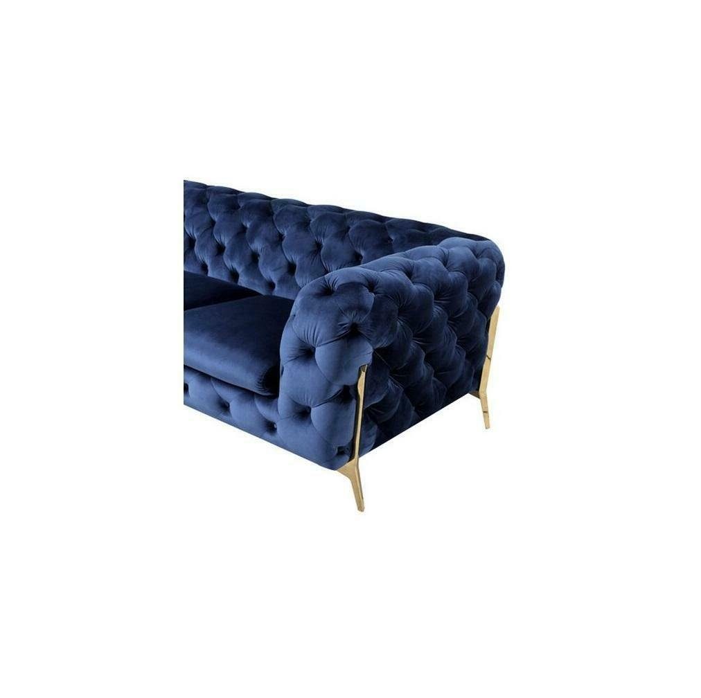JVmoebel Sofa Blauer Chesterfield Luxus Sitzer Made Europe 2 Modernes Couch in Polster Design