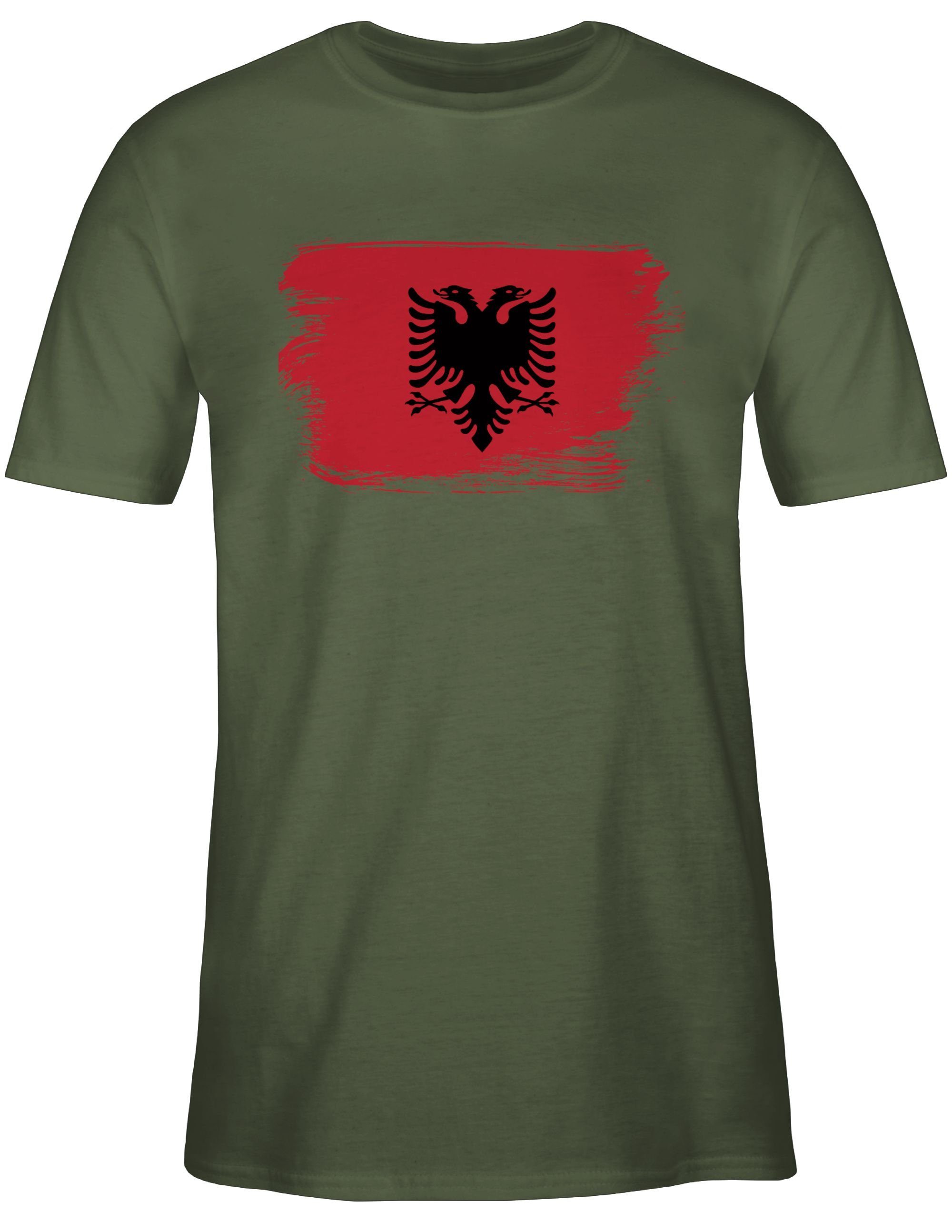 City T-Shirt Army Flagge Outfit 2 Stadt Shirtracer und Vintage Albanien Grün
