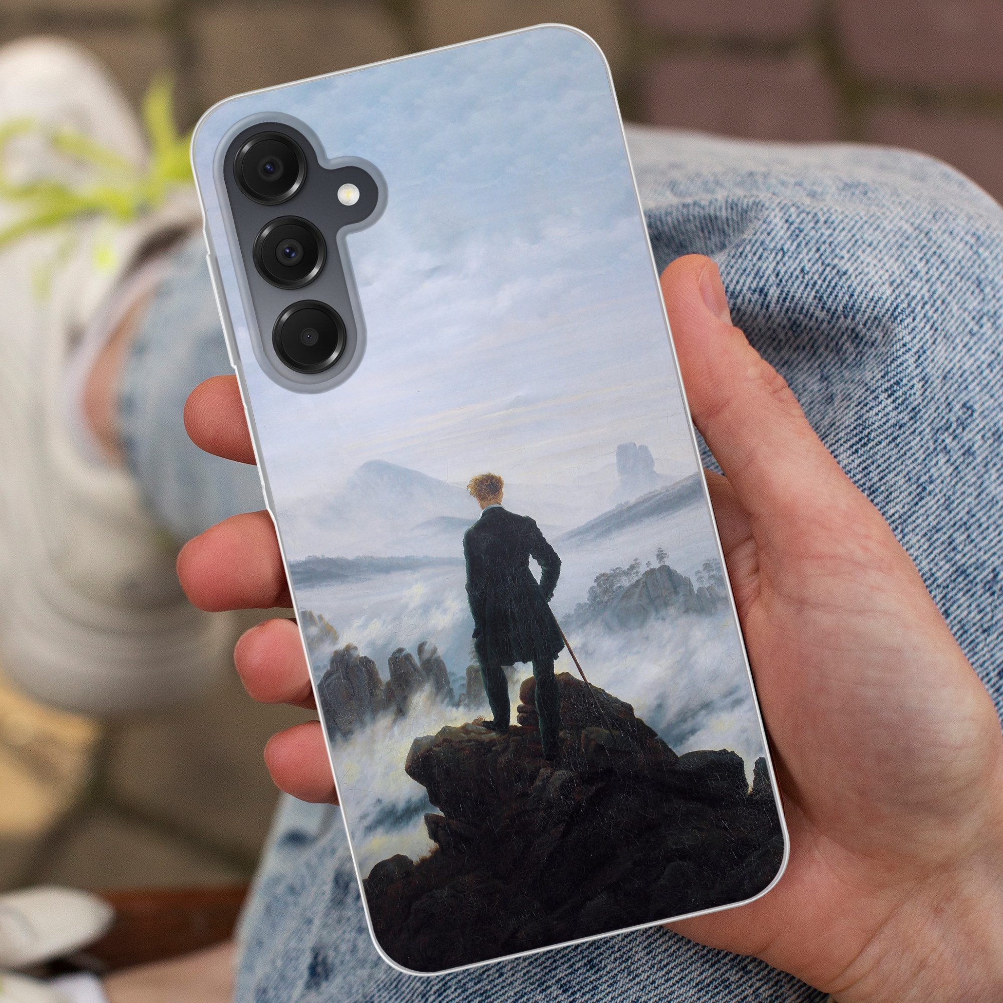 MuchoWow Handyhülle für Samsung Galaxy A16 5G Der Wanderer über dem Nebelmeer - Caspar Dav, Phone Case, Silikon, Schutzhülle Dünn