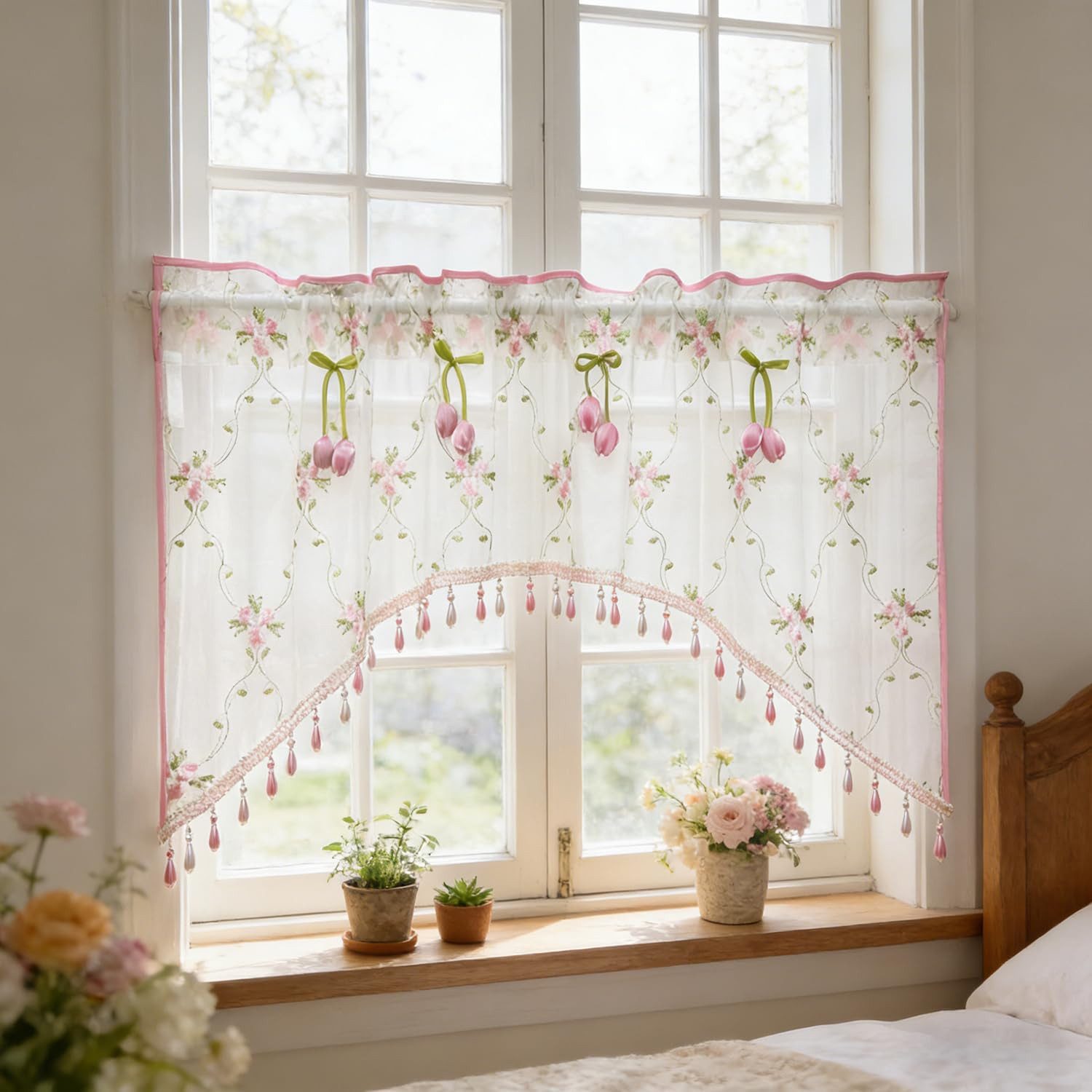 Agger Scheibengardine Bistrogardine Küche Küchengardinen Fenstergardinen Tür Vorhänge (1 St), für Wohnzimmer modern Küchenvorhang Vorhänge – Bild 3 von 5