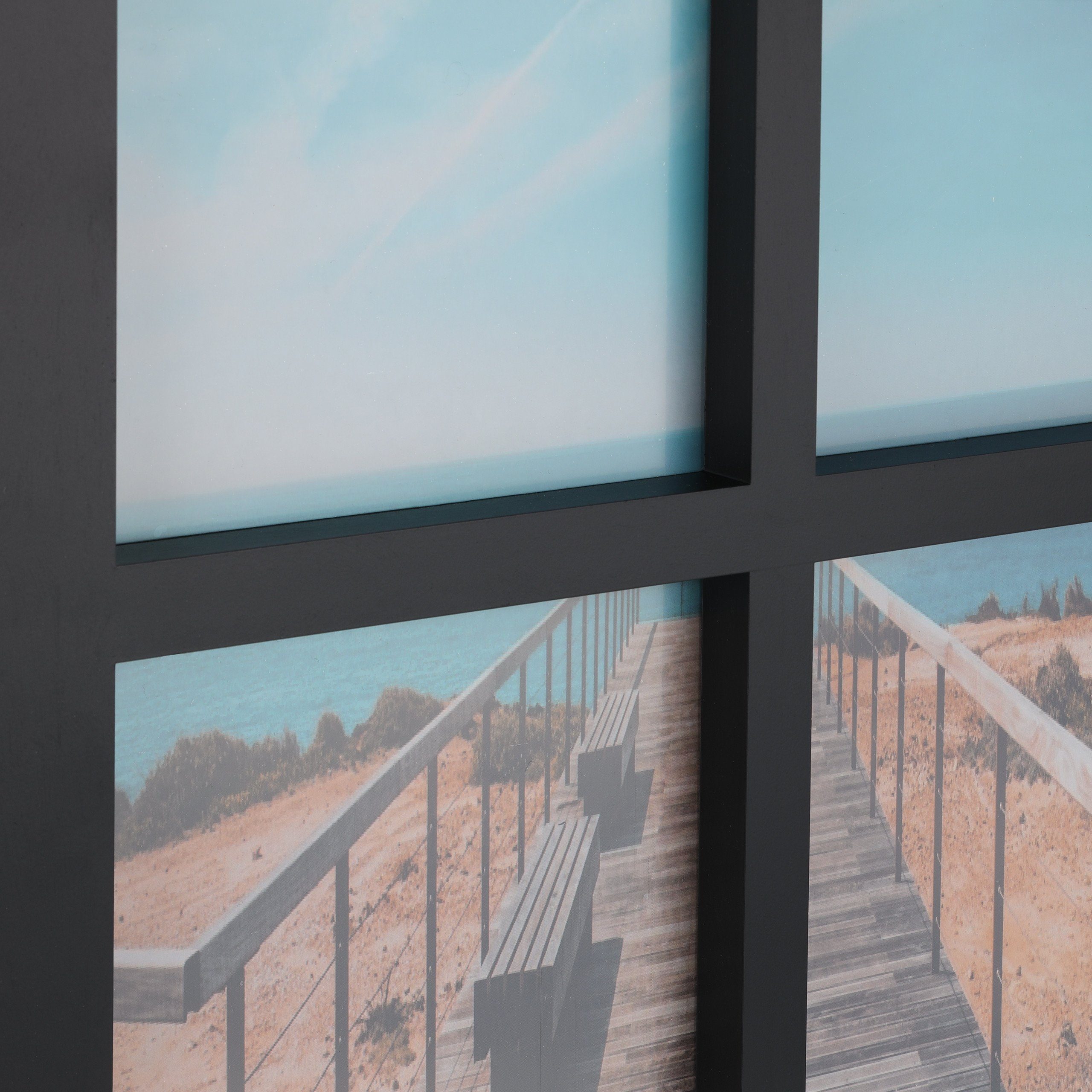 relaxdays Bilderrahmen Collage Bilderrahmen 4 Bilder Collage, schwarz