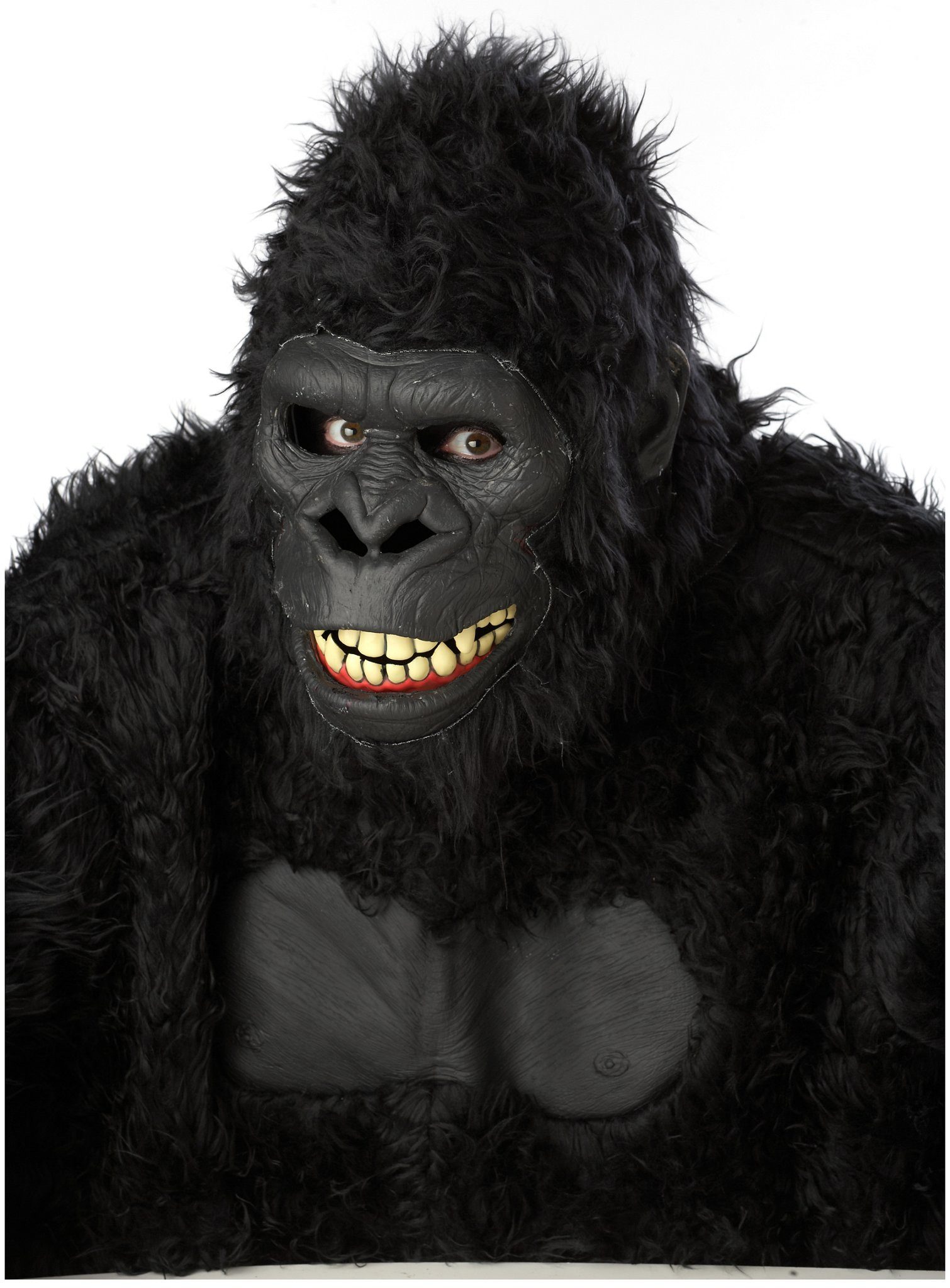 Metamorph Verkleidungsmaske Gorilla Grimassen Maske, Vollmaske mit Fell und beweglichem Gesicht