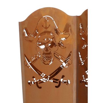 Ferrum Art Design Feuerkorb Pirat eckig H 66,5 cm B 32 cm Edelrost, (1-St)