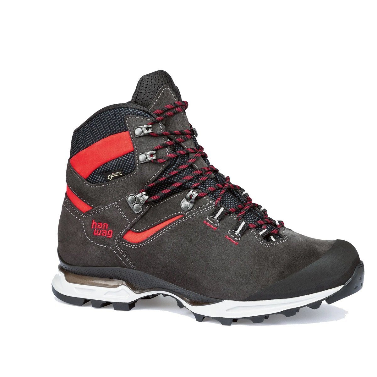 Hanwag Tatra Light GTX (Velourleder, wasserdicht, Trekking) asphaltgrau/rot Wanderschuh