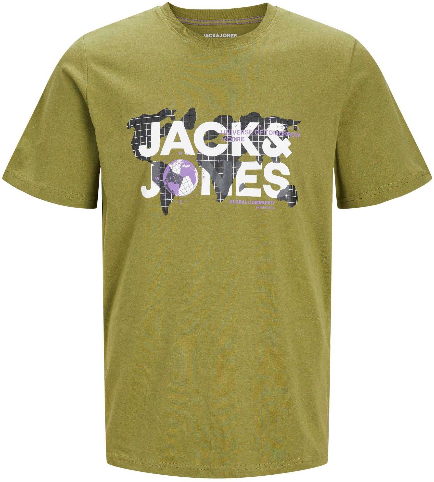 Jack & Jones CREW SS Junior JCODUST Rundhalsshirt NECK branch JNR olive TEE SN