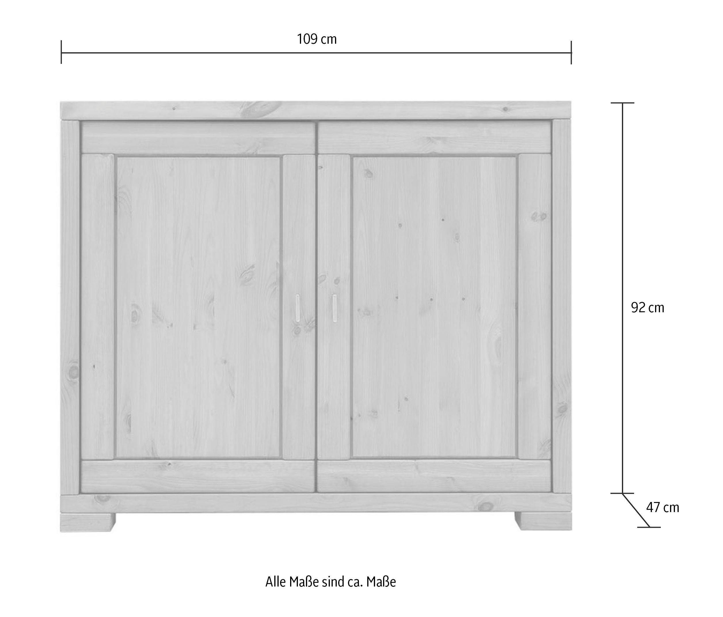 Kommode gelaugt gelaugt | Wohn[glück]lich Landhausstil Kiefer Schrank Breite Vita, 109 Infantil cm, massiv, by