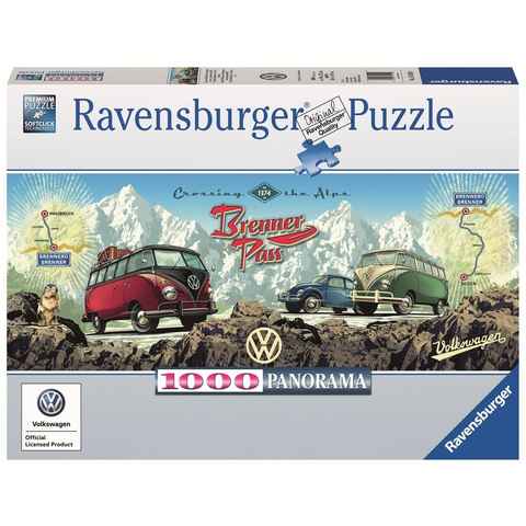 Ravensburger Puzzle Mit dem VW Bulli über den Brenner 1000 Teile, 1000 Puzzleteile