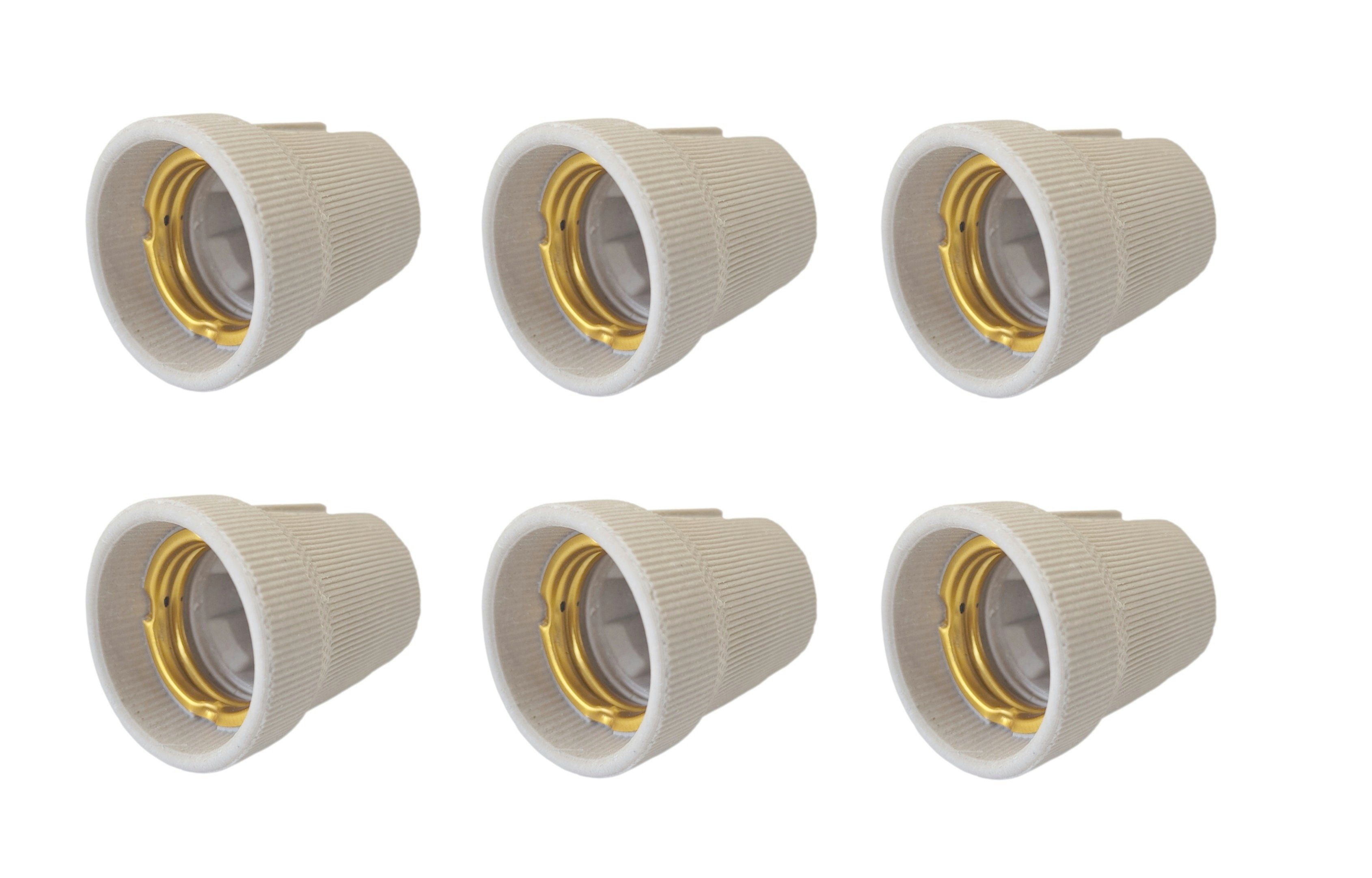 Provance Lampenfassung 6 x Keramik Lampenfassung E27 Sockel