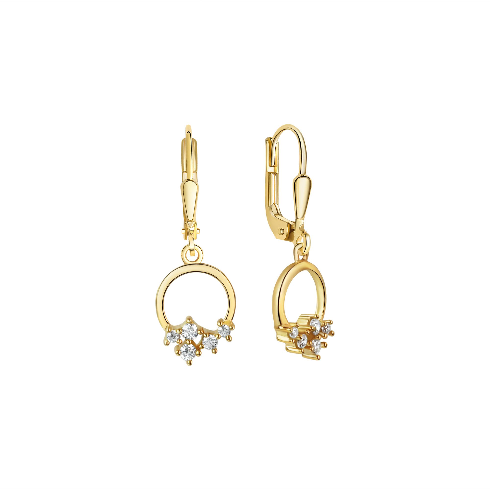 Paar Ohrhänger 375/- Gelbgold Zirkonia