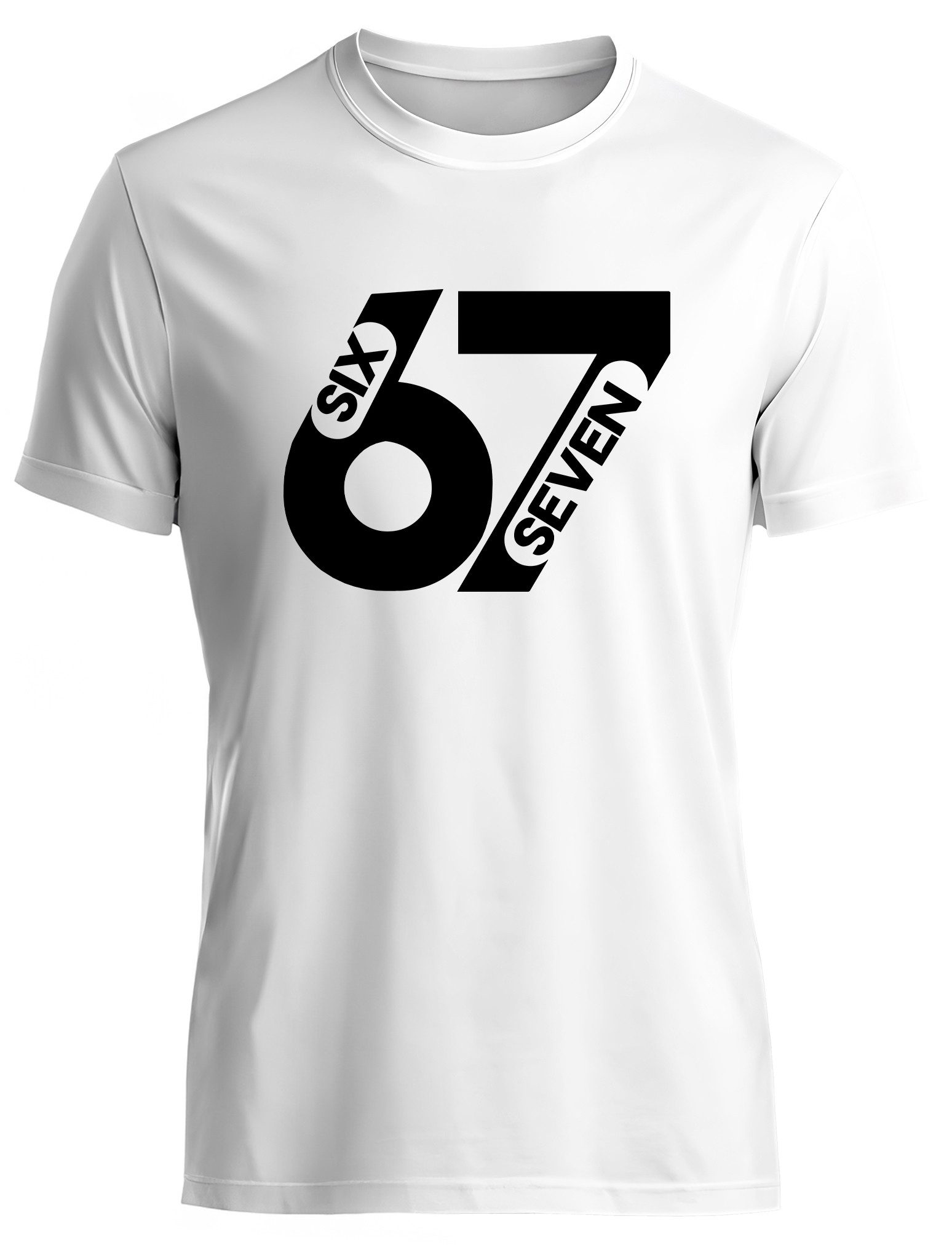 MyDesign24 T-Shirt 67 Printshirt für Herren und Damen Shirt mit six seven Brustprint i774