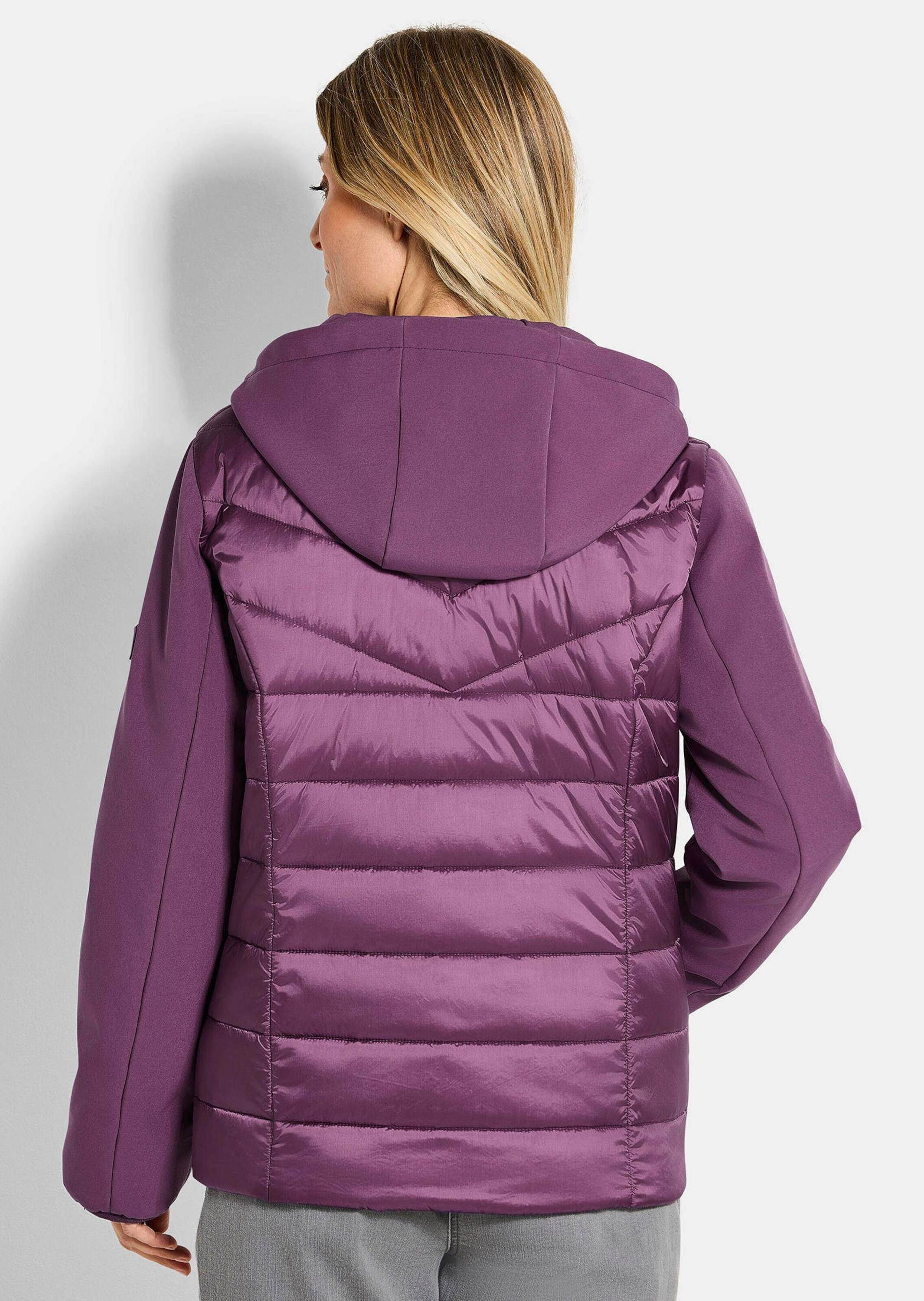 GOLDNER Outdoorjacke Sportive Steppjacke mit Kapuze Winterjacke mit Stehkragen, Reißverschlüssen, Taschen und Langarm