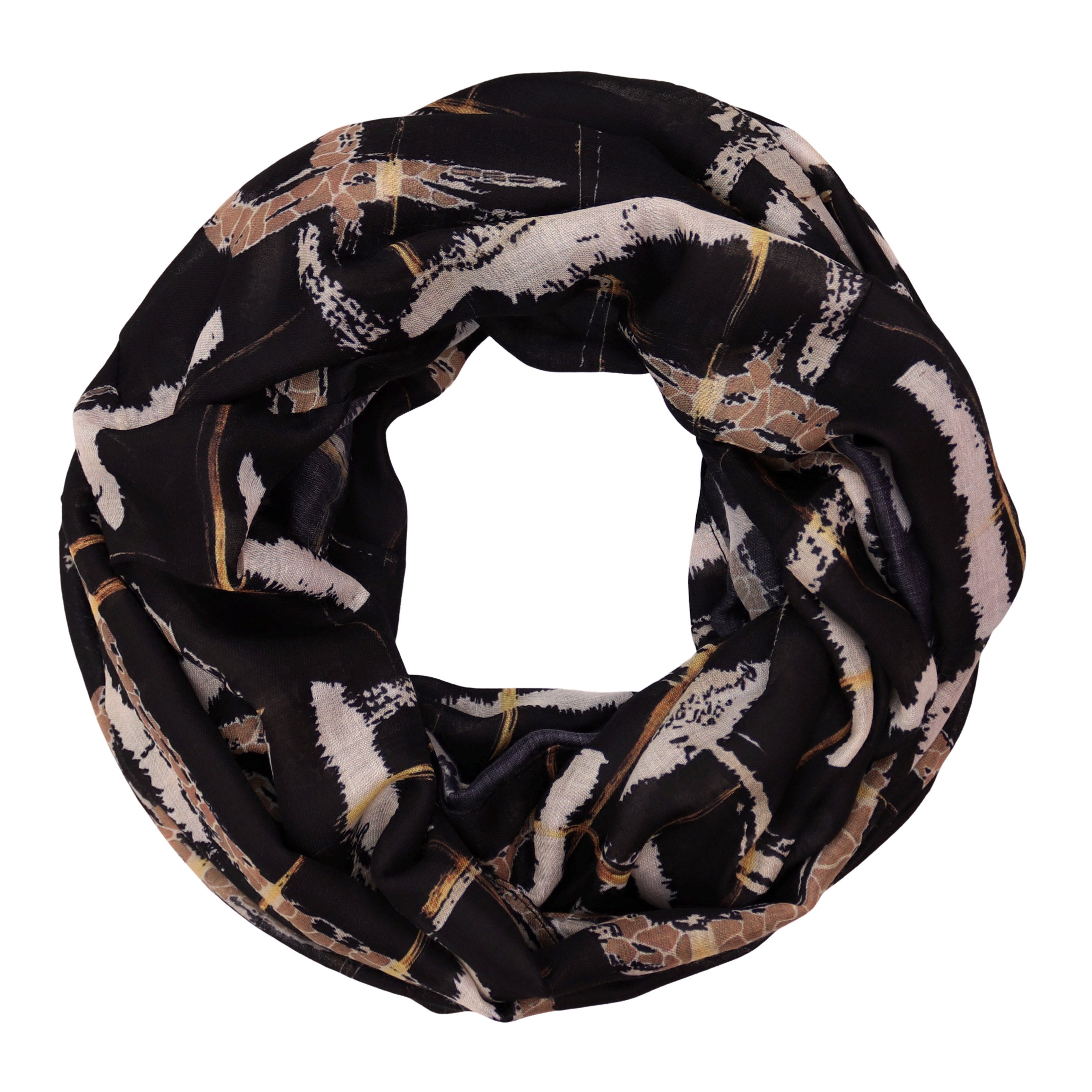 MIRROSI Loop Damen Schal Weich aus 100% Viskose Groß, Schlauchschal, Abstraktmuster, (ca.60x80cm, zweimal um den Hals wickelbar), Damen Halstuch Stola ideal für Frühling,Sommer, Herbst oder Winter