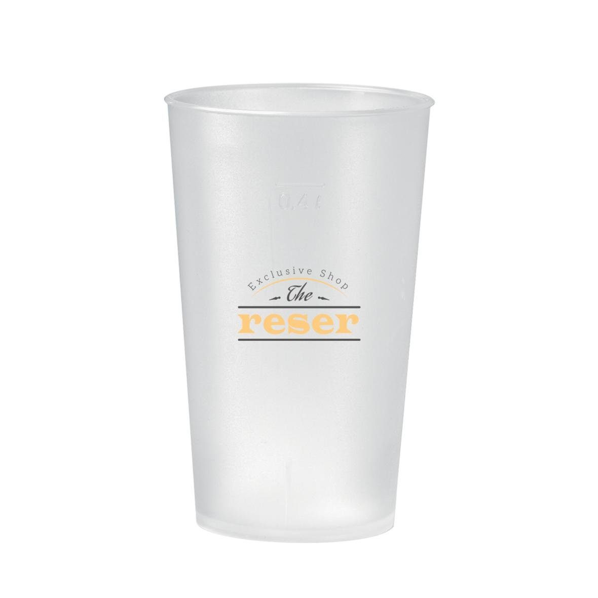 elasto Becher 0,4L Mehrwegbecher Kunststoff-Trinkbecher transparent Wasserbecher, Made in Germany, BPA Frei, Bierbecher, Partybecher, Festivalbecher
