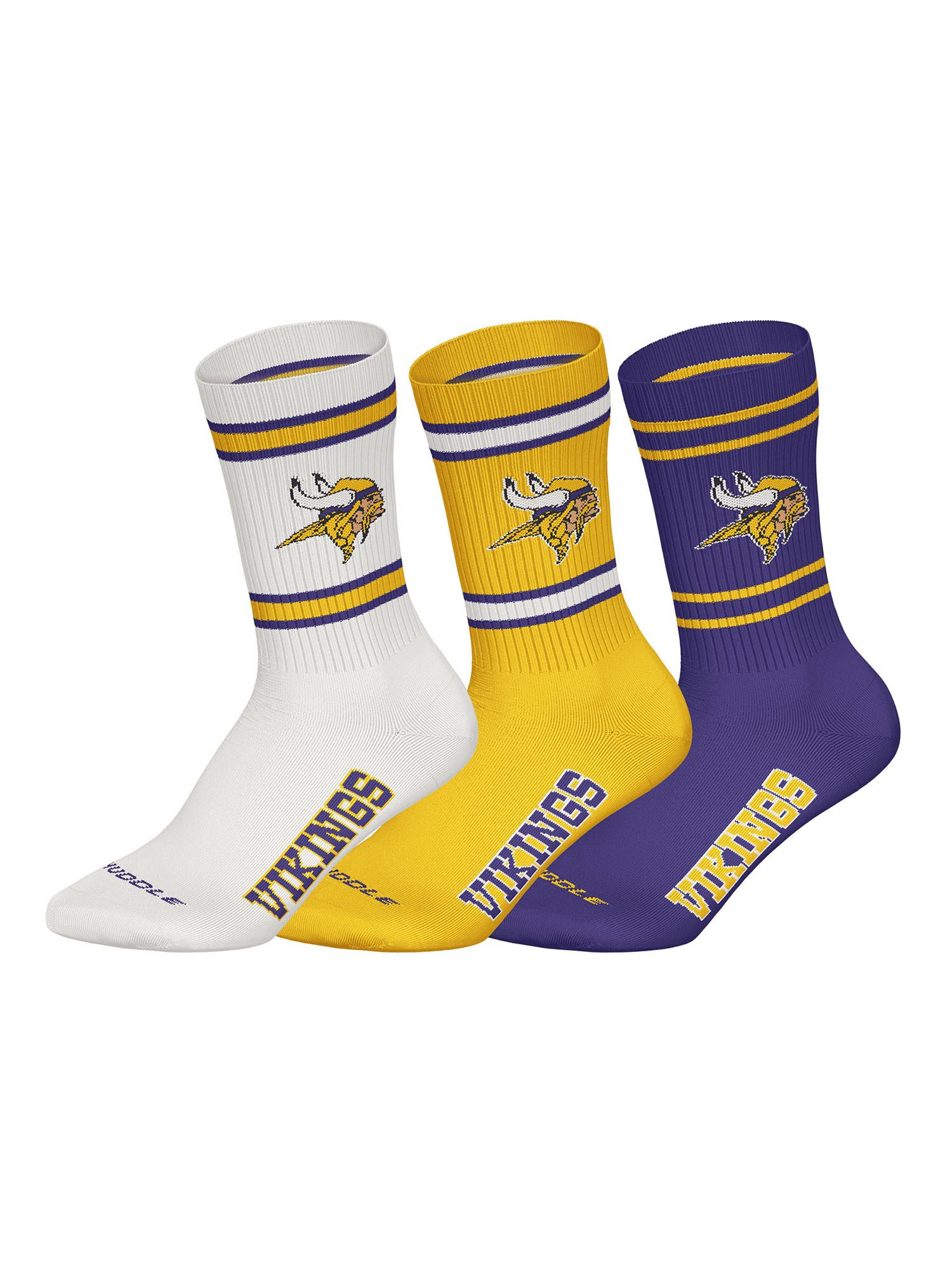 HUDDLE Freizeitsocken Minnesota Vikings Crew (3-Paar) Casual Socken, Alltag günstig online kaufen