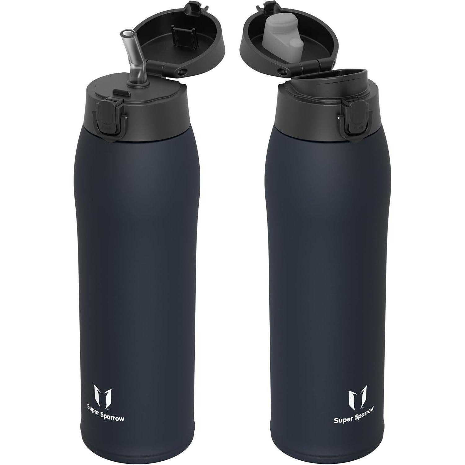 LuxusKollektion Thermoflasche Trinkflasche Edelstahl Thermosflasche 500ml 950 ml M- Mitternachtsblau