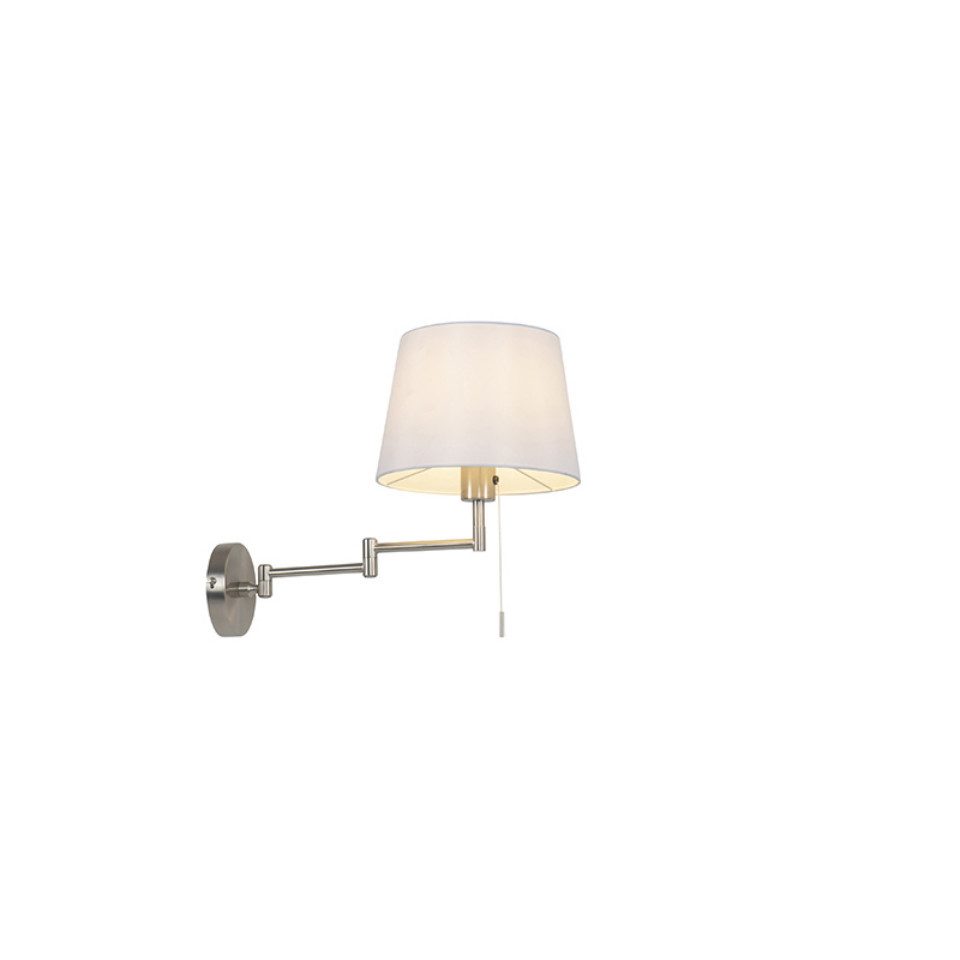 Qazqa Wandleuchte Ladas, ohne Leuchtmittel, Warmweiß, QAZQA Wand­leuchte, e27, Stahl, Textil, Modern