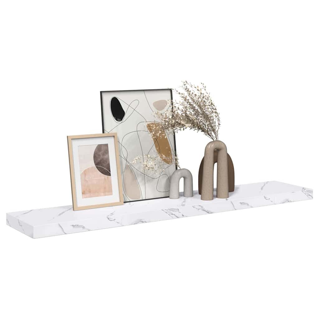 vidaXL Regal Wandregal Weiß Marmor 120 x 23,5 x 4 cm Holzwerkstoff, 1-tlg. günstig online kaufen