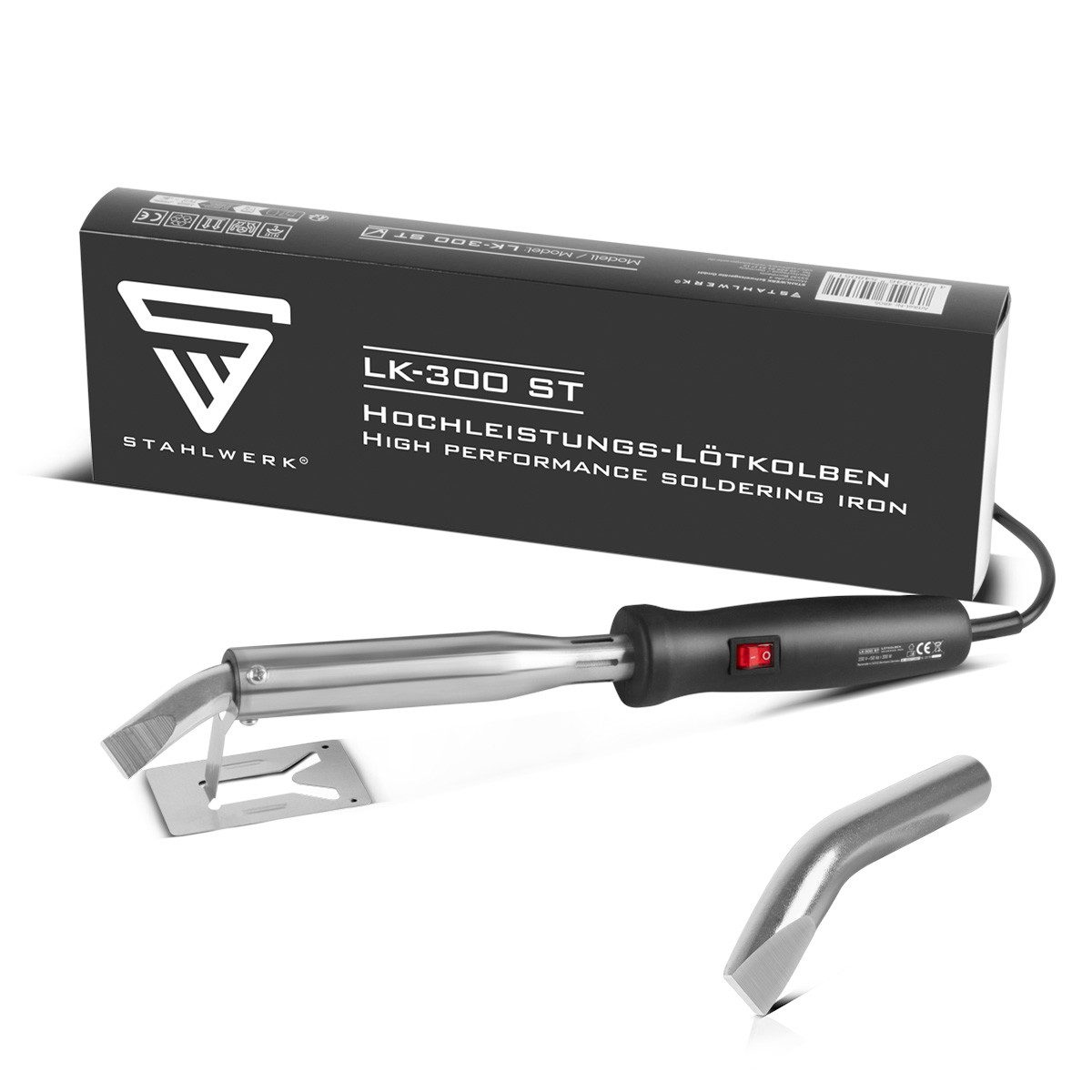 STAHLWERK Lötpistole Hochleistungs-Lötkolben 300 Watt und bis zu 500 °C mit Ersatzspitze, max. 500 °C, max. 300 W, Netzkabel, 1-tlg.