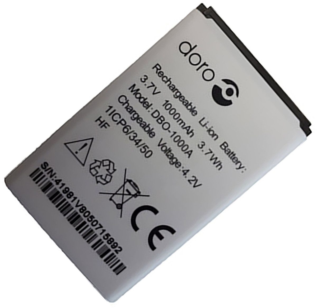 Doro Akku für Doro DBO-1000A Li-Ion 3,7 Volt 1000 mAh weiß Handy-Akku 1000 mAh (3.7 V)
