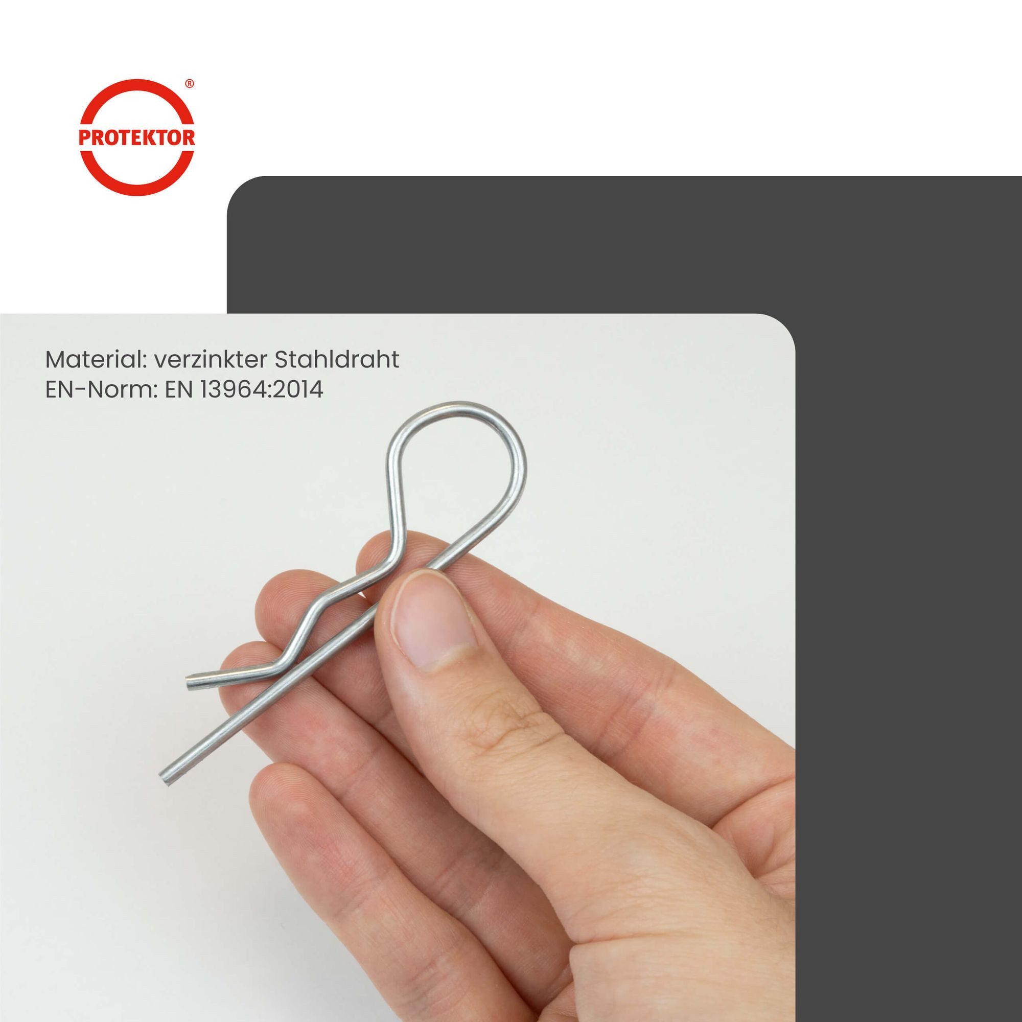 PROTEKTOR Profil Sicherungsklammer Nonius (100 Stück, silber, 100-St), Für Nonius Ober- und Unterteil
