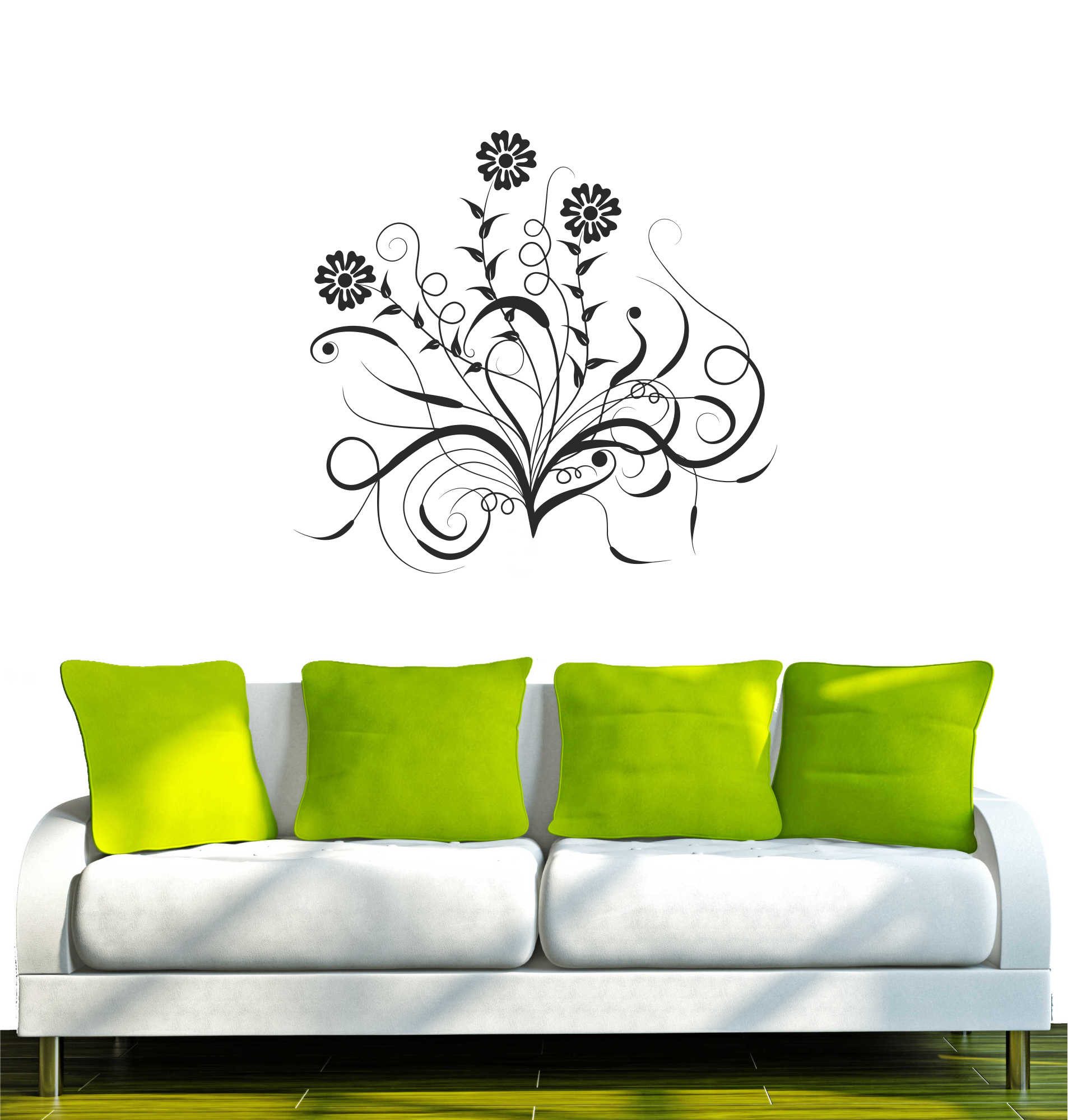 INDIGOS UG Wandtattoo Wandtattoo - Wandaufkleber - w205 Baum Blume Ranke Wandaufkleber