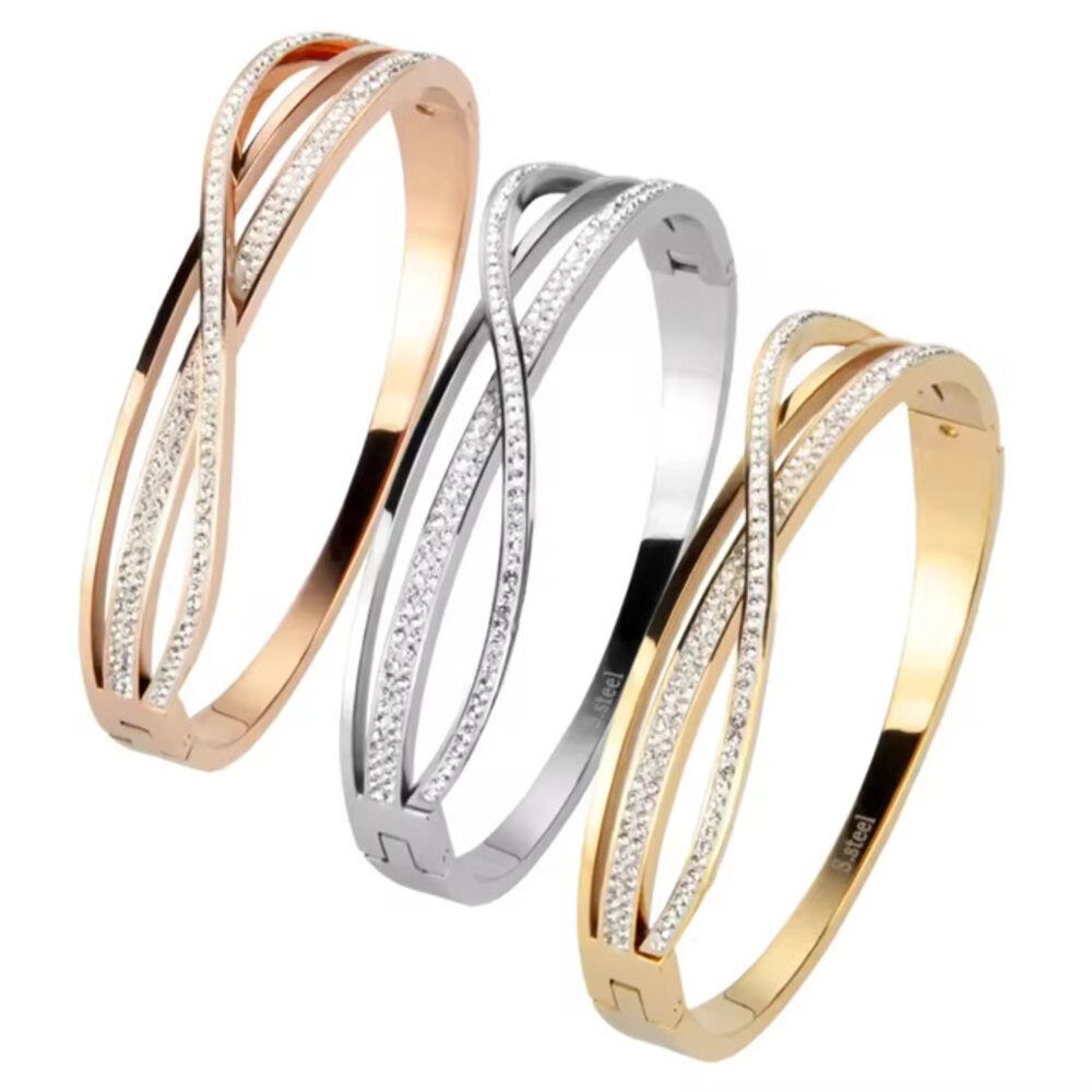 ROUGEMONT Armreif Eleganter Damen Armreif Edelstahl Armspange Aura Bangle, Hypoallergen – Bild 3 von 5